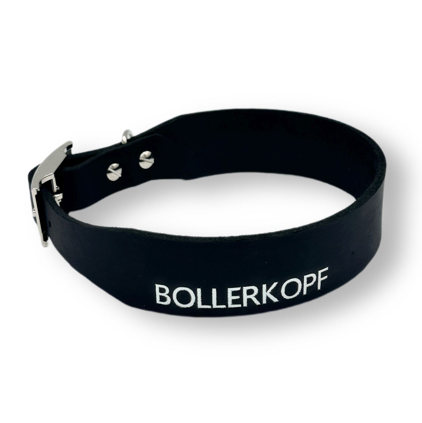 Personalisierbares Leder Halsband Black