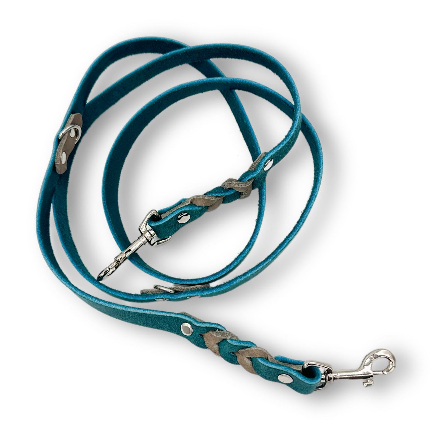 Leder Leine Sea Green x Mud