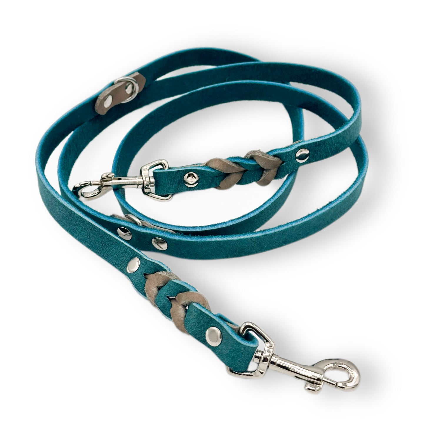 Leder Leine Sea Green x Mud
