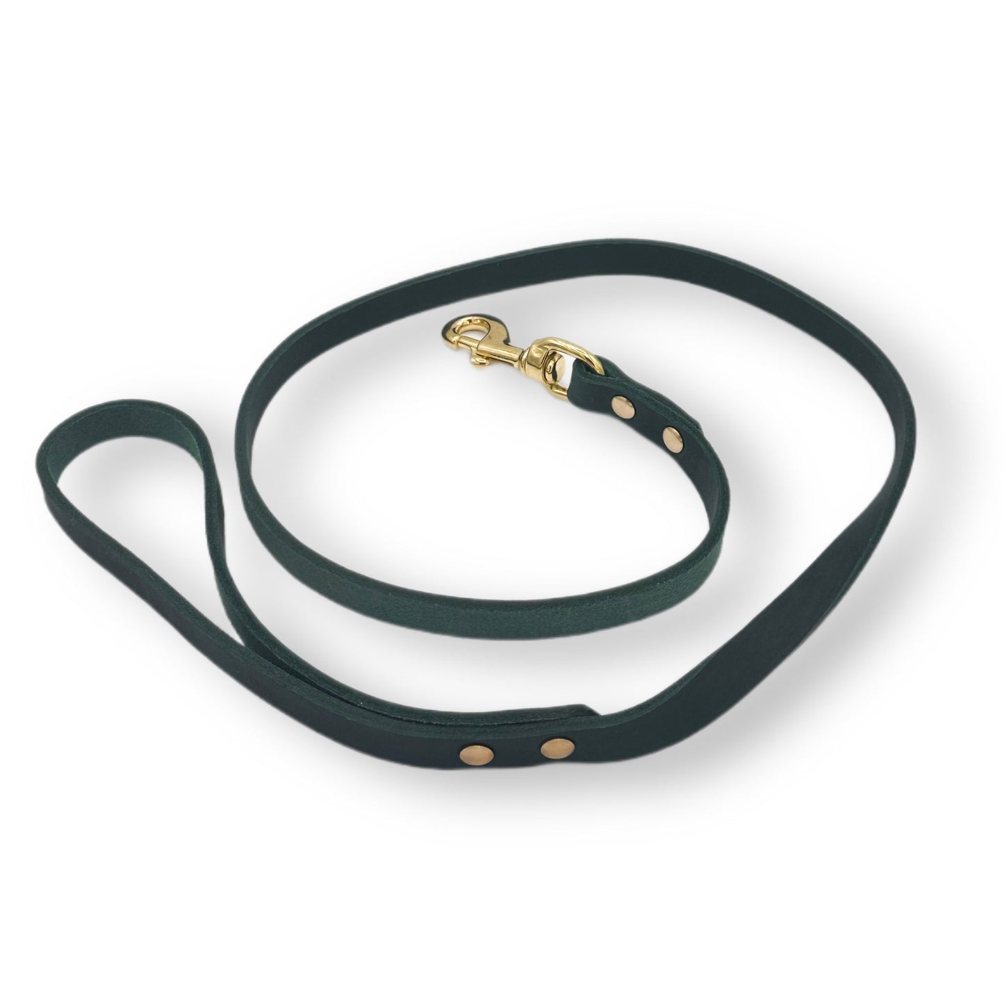 Leder Leine Dark Green