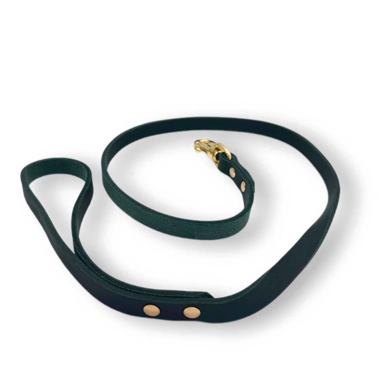 Leder Leine Dark Green
