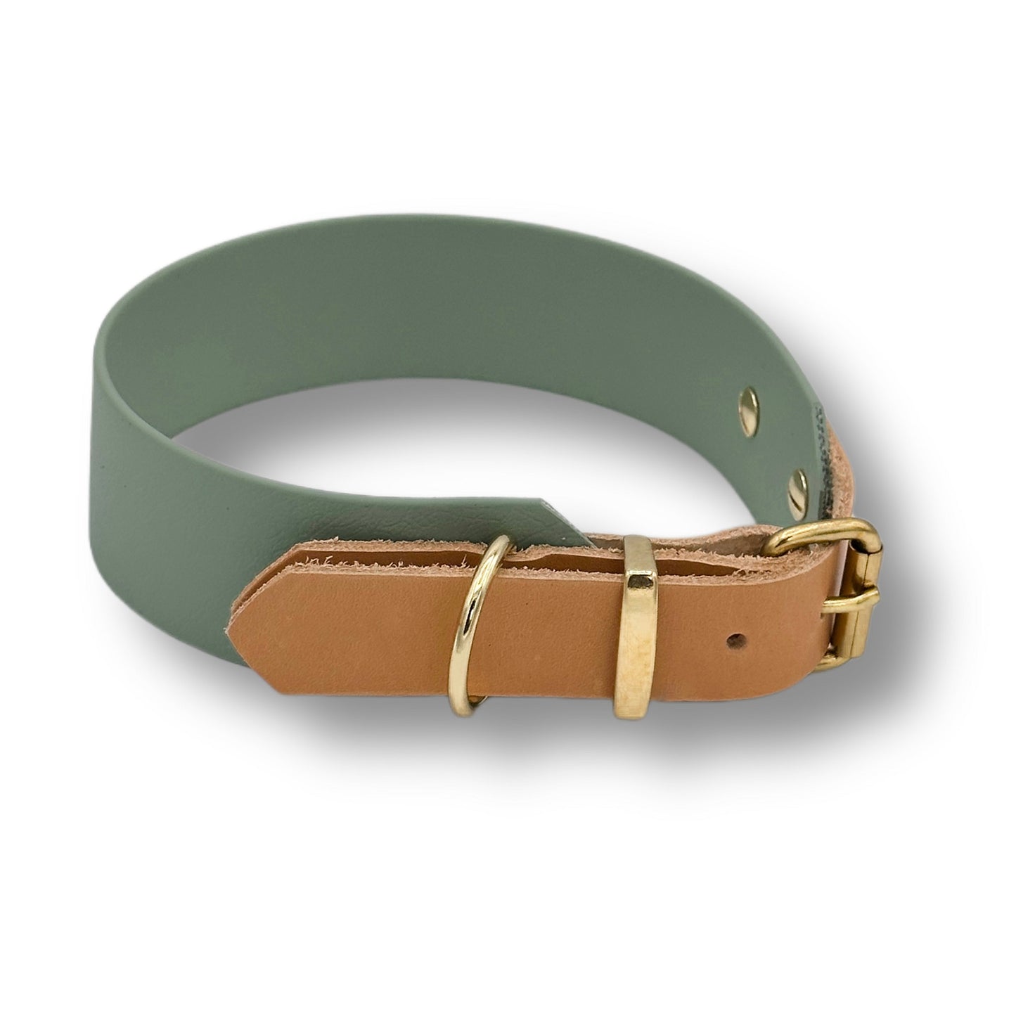 Personalisierbares Biothane Halsband Salbei