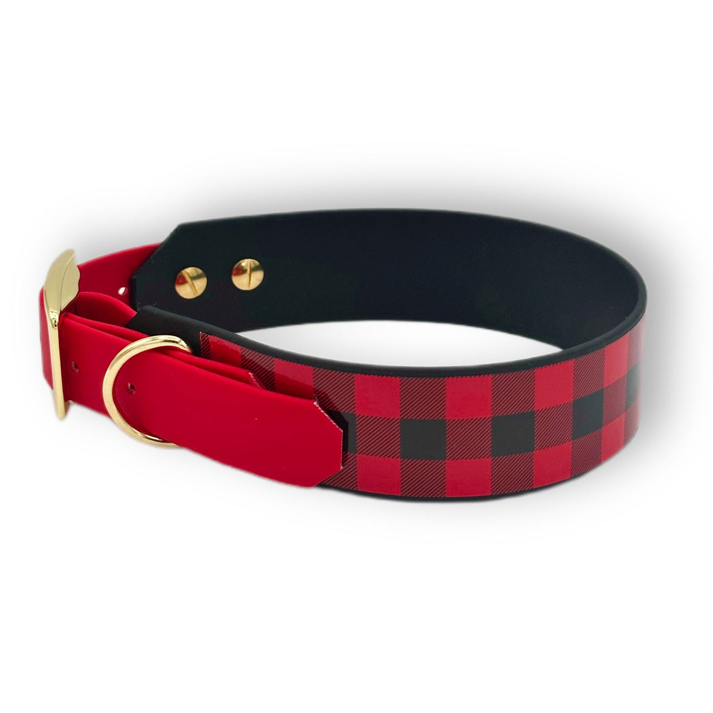 Biothane Halsband Karo Rot