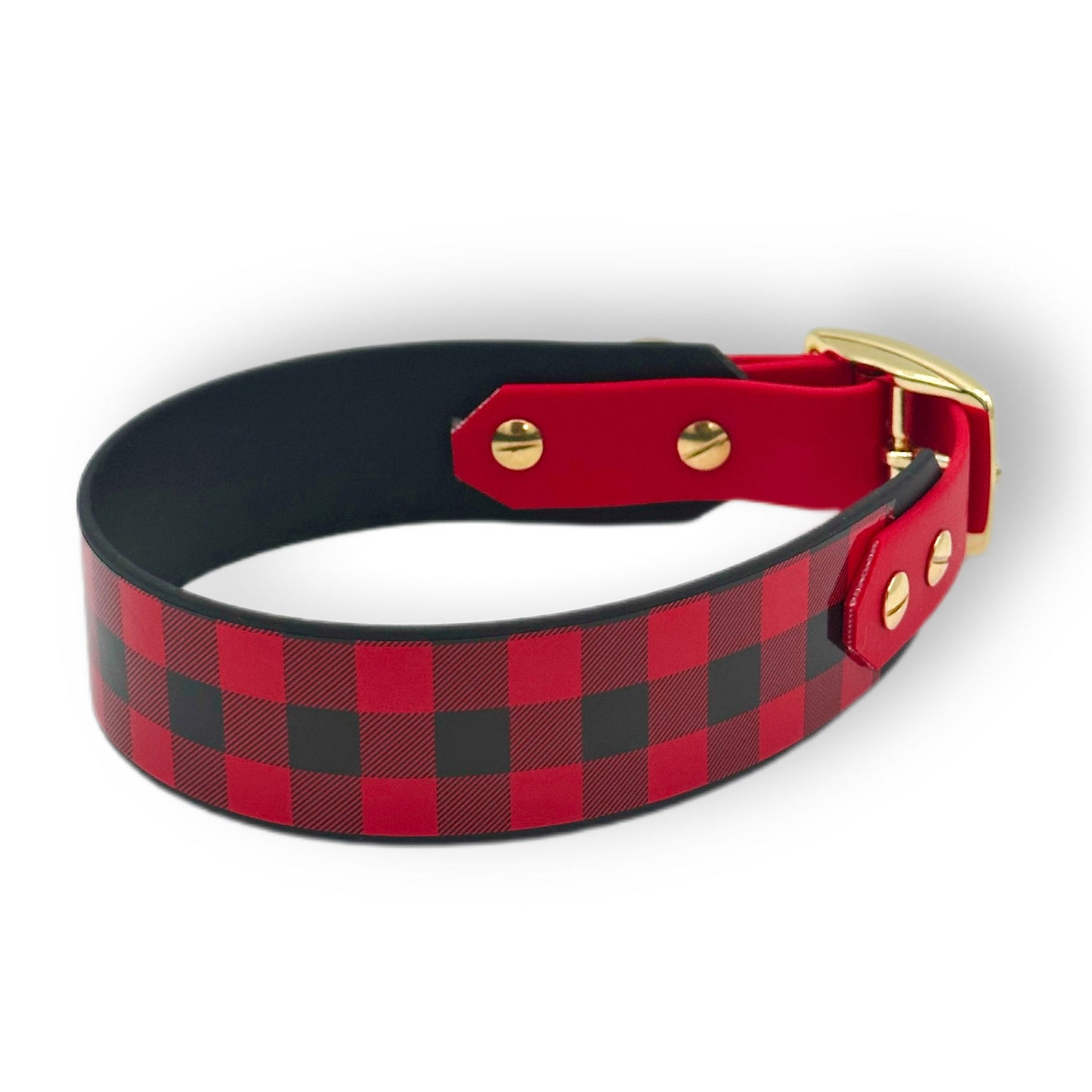 Biothane Halsband Karo Rot