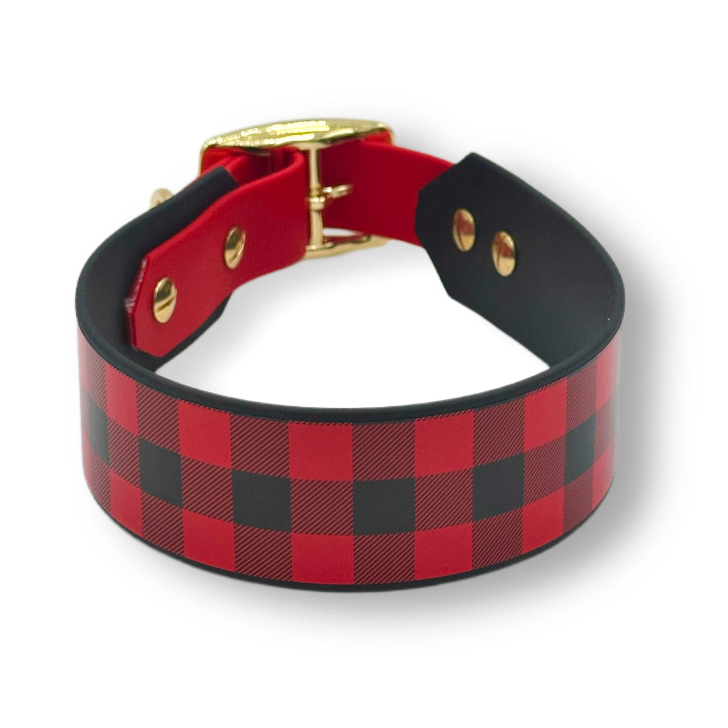 Biothane Halsband Karo Rot