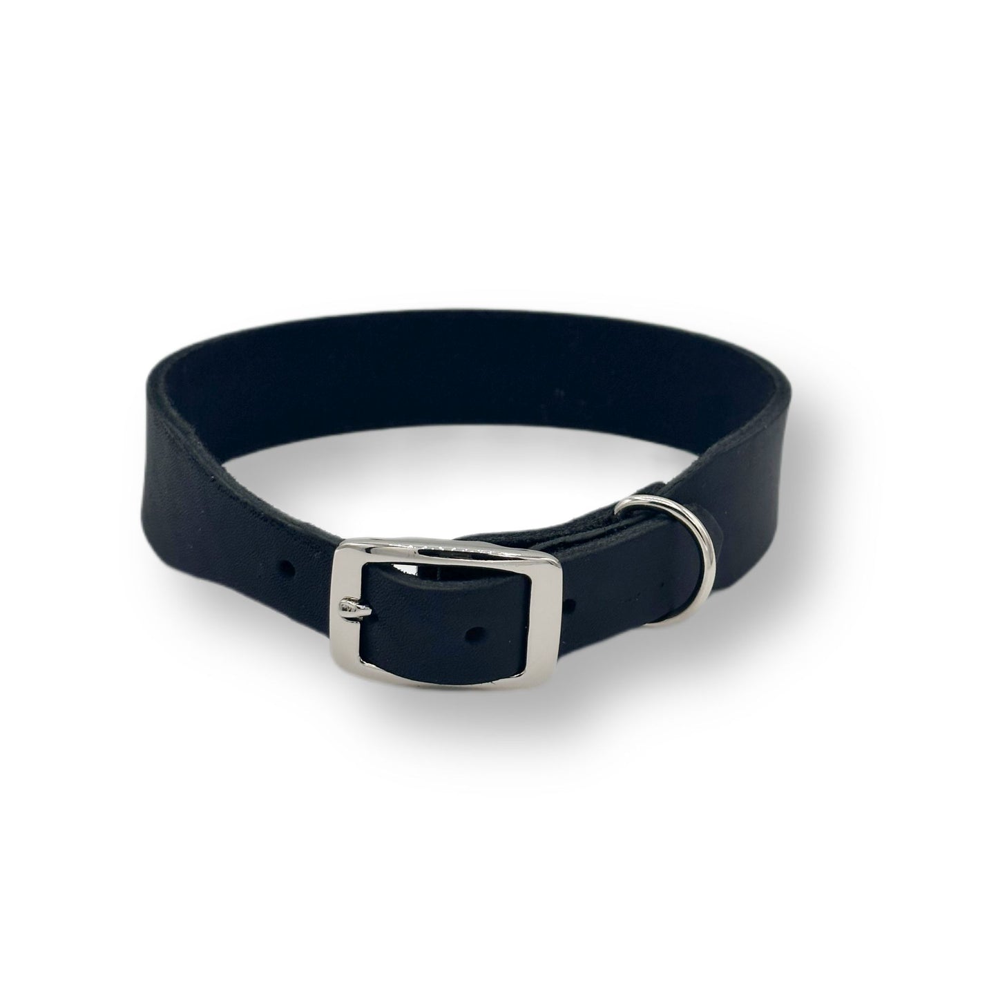Personalisierbares Leder Halsband Black