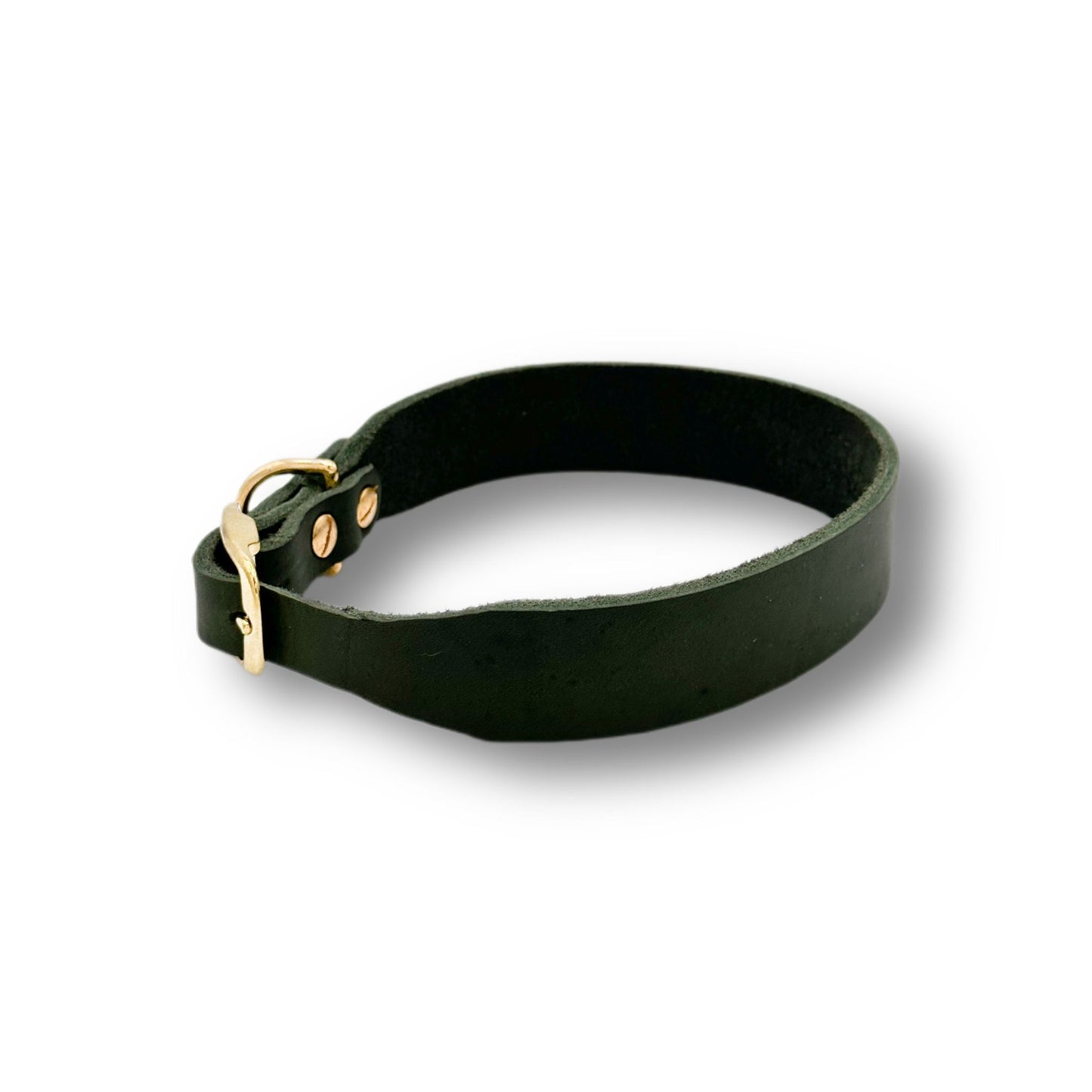Personalisierbares Leder Halsband Dark Green