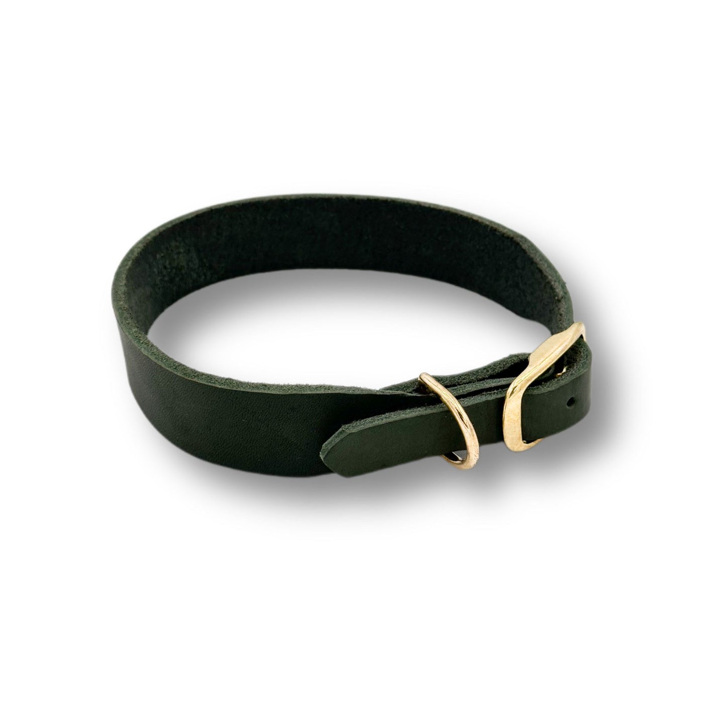 Personalisierbares Leder Halsband Dark Green