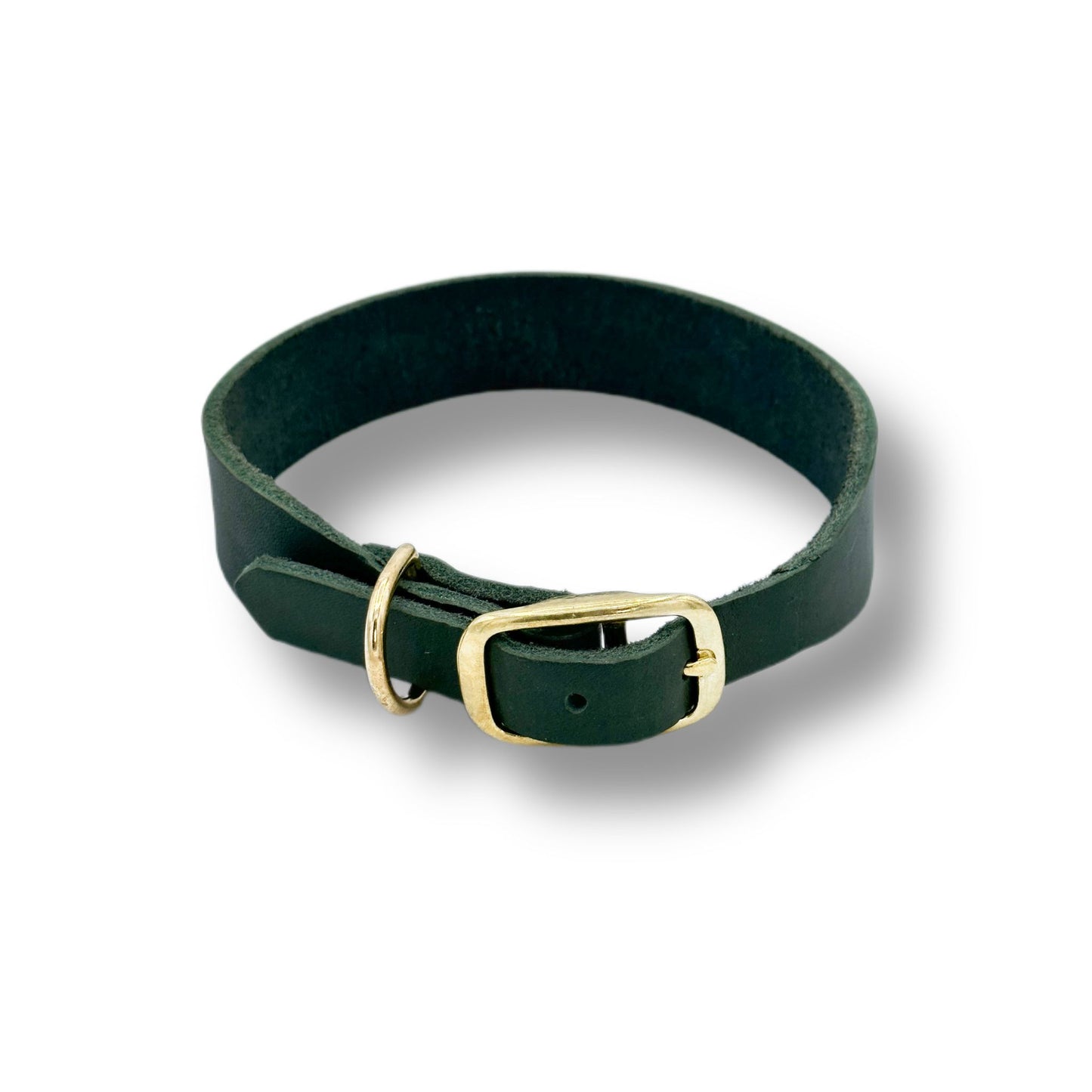Personalisierbares Leder Halsband Dark Green