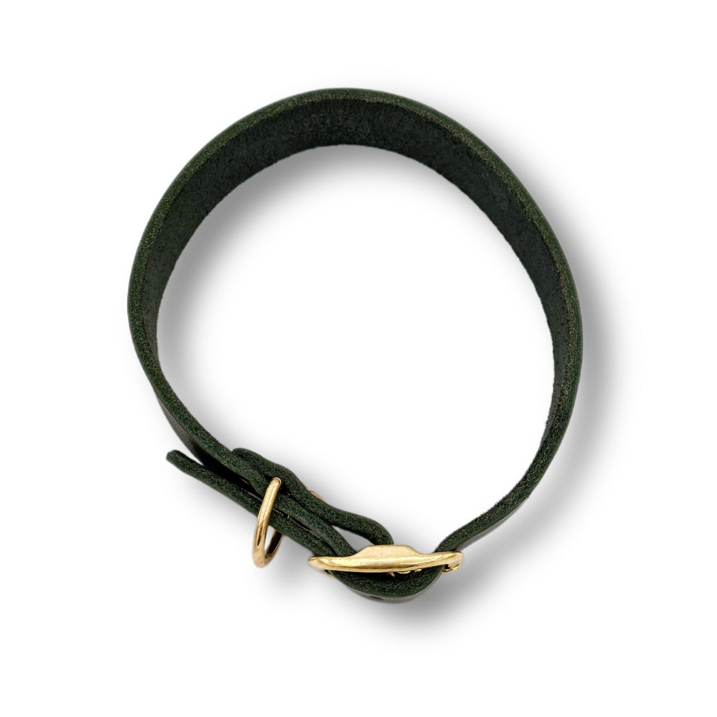Personalisierbares Leder Halsband Dark Green