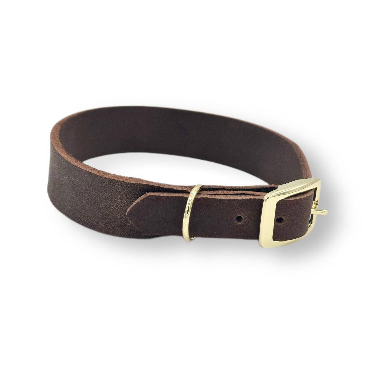 Personalisierbares Leder Halsband Dark Brown