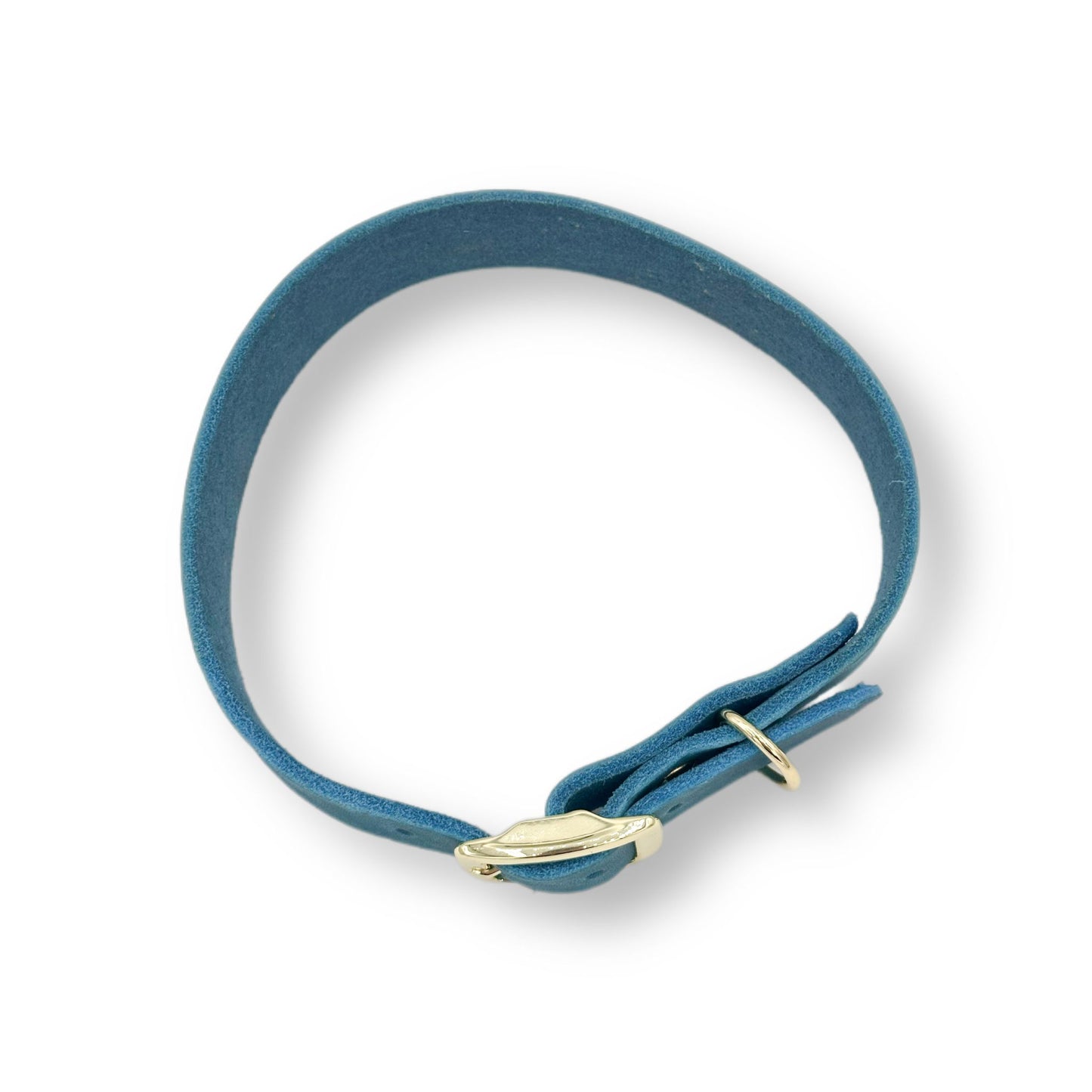 Personalisierbares Leder Halsband Türkis