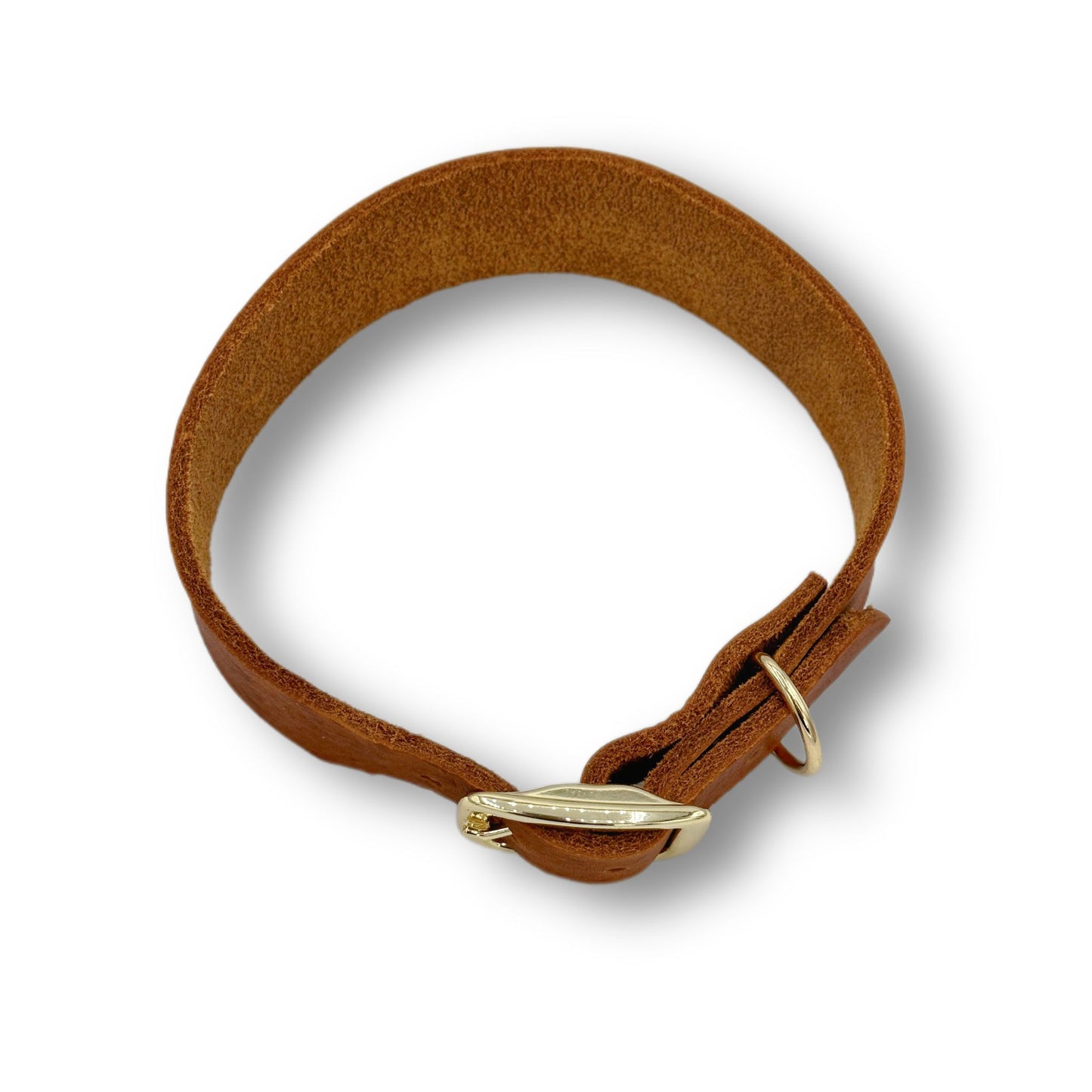 Personalisierbares Leder Halsband Cognac