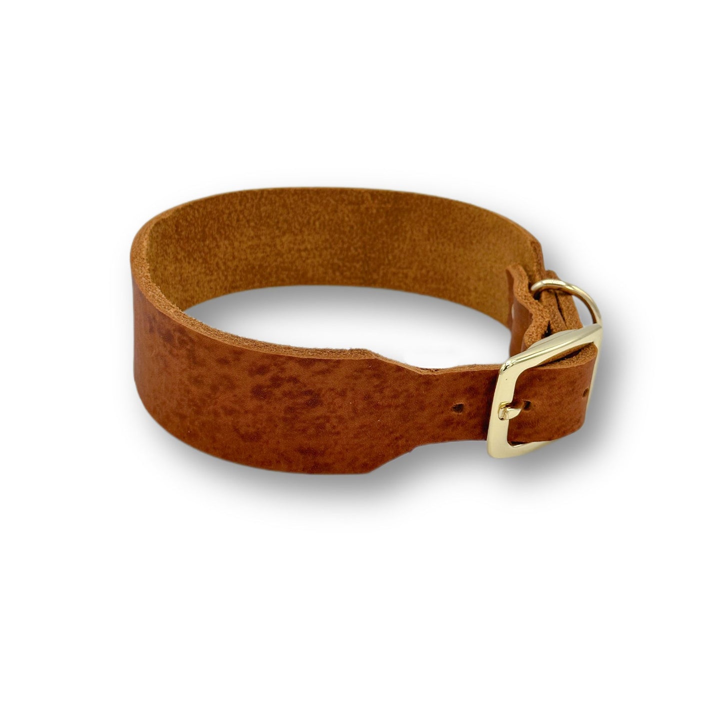 Personalisierbares Leder Halsband Cognac