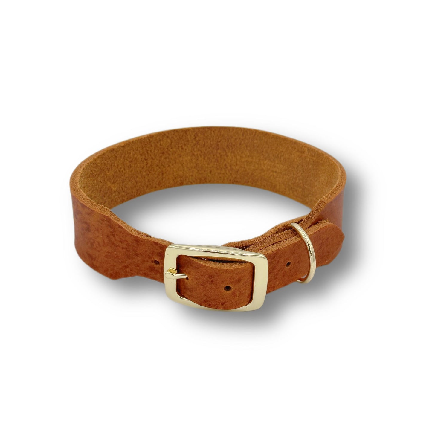 Personalisierbares Leder Halsband Cognac