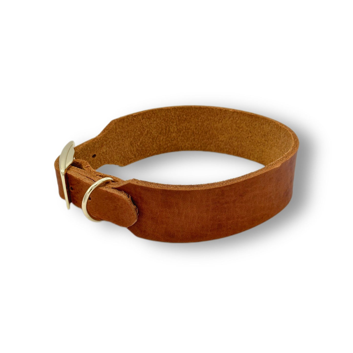 Personalisierbares Leder Halsband Cognac