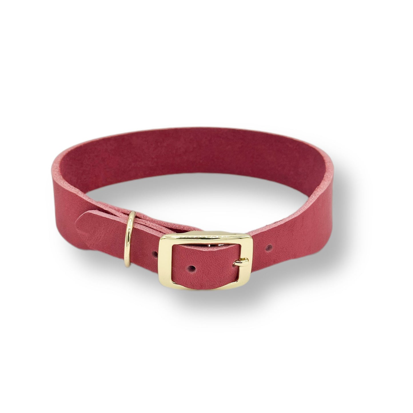Personalisierbares Leder Halsband Rosa