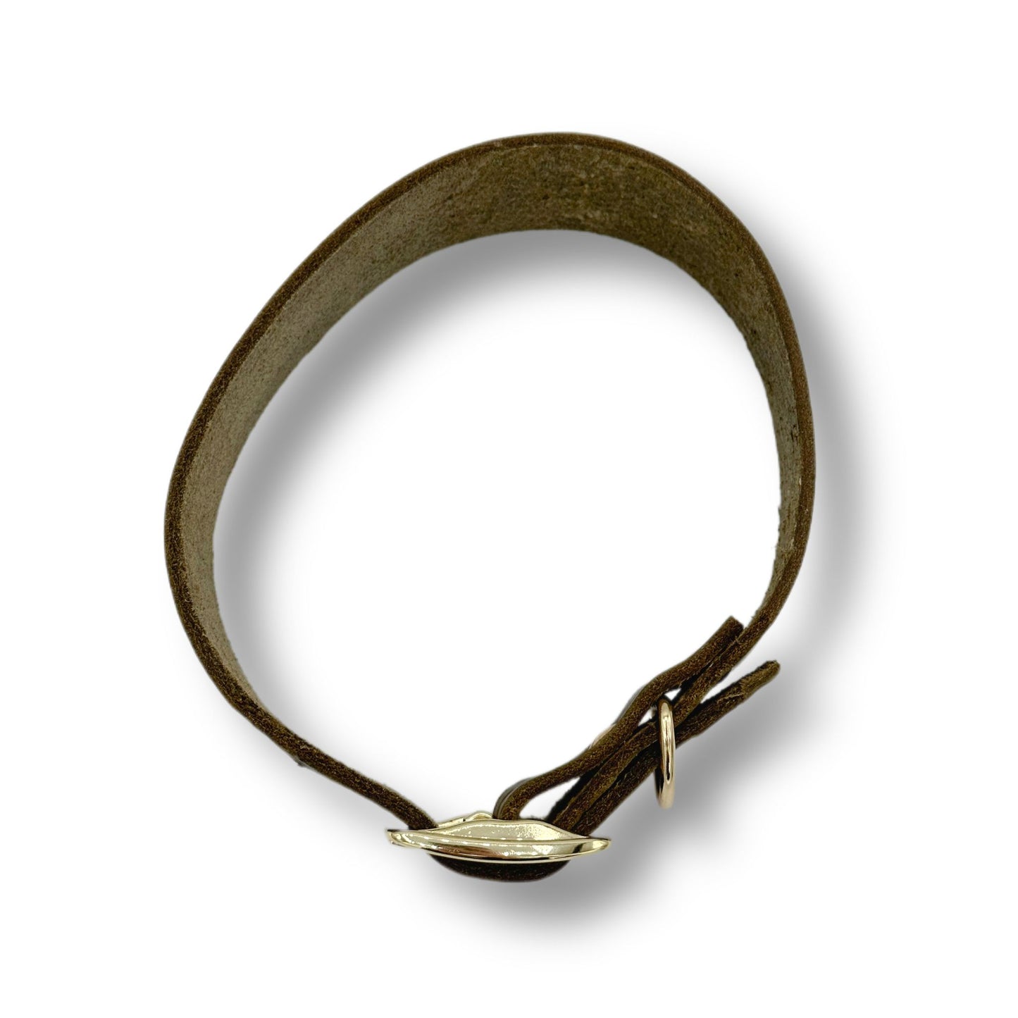 Personalisierbares Leder Halsband Olive