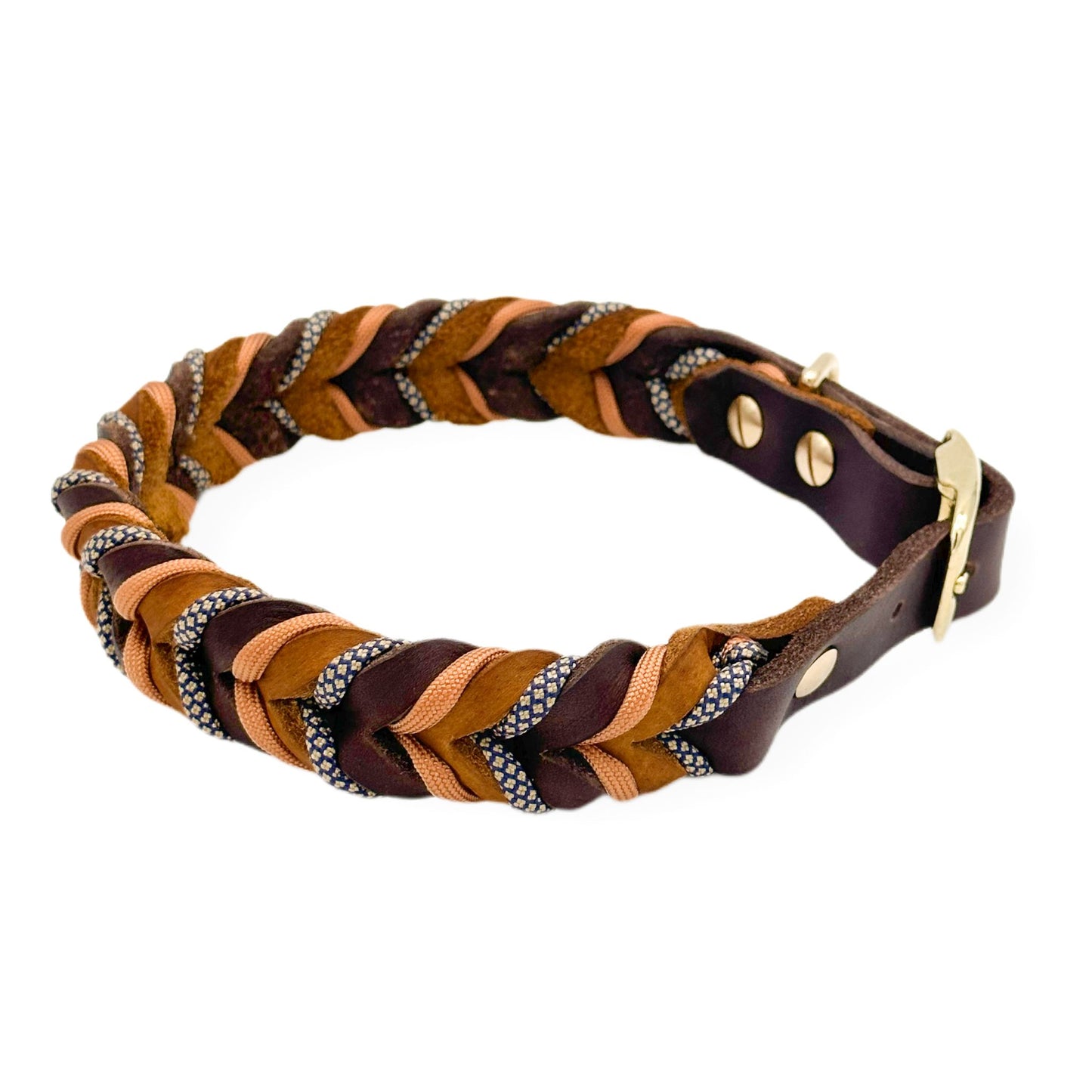 Leder Halsband Braided+ Cookie