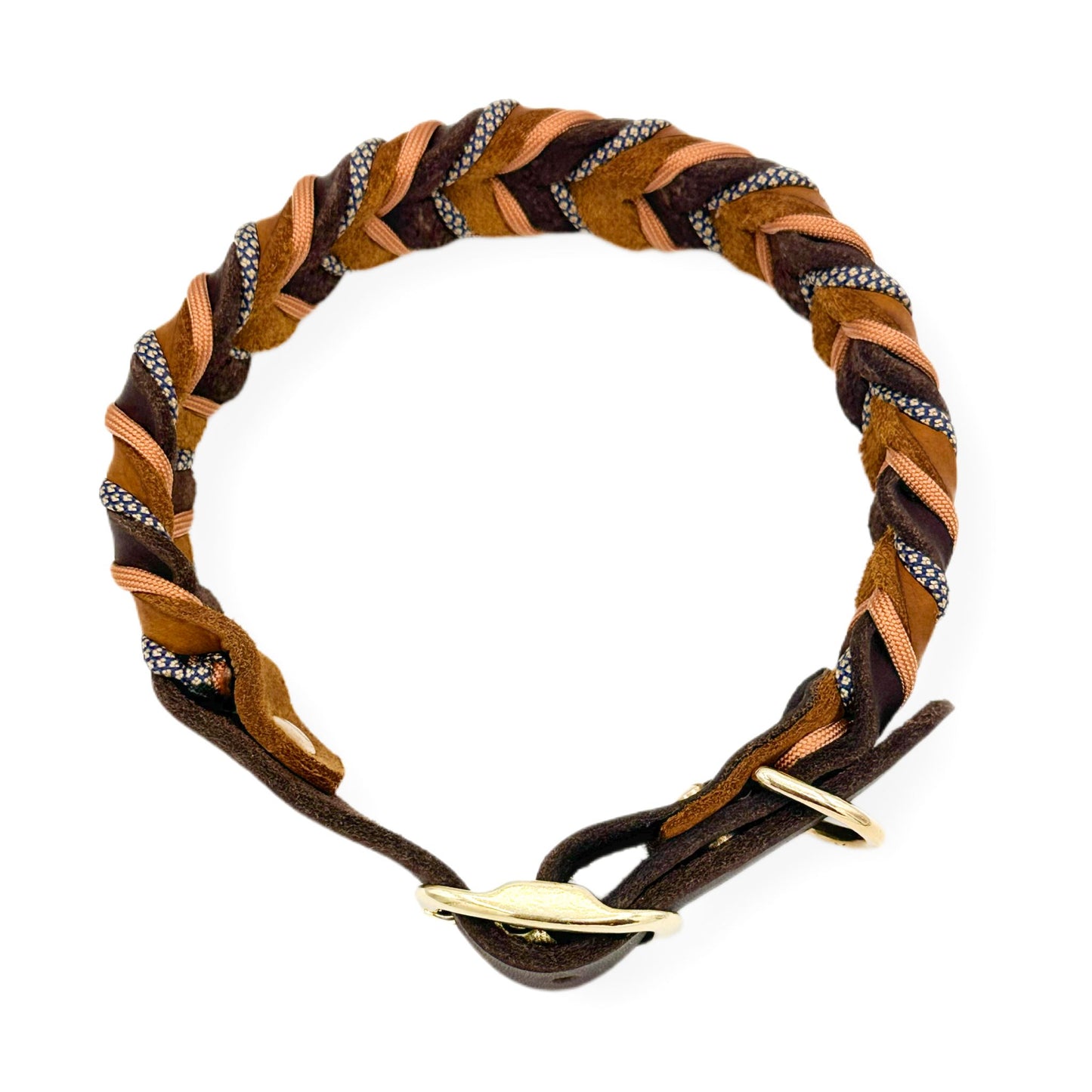 Leder Halsband Braided+ Cookie
