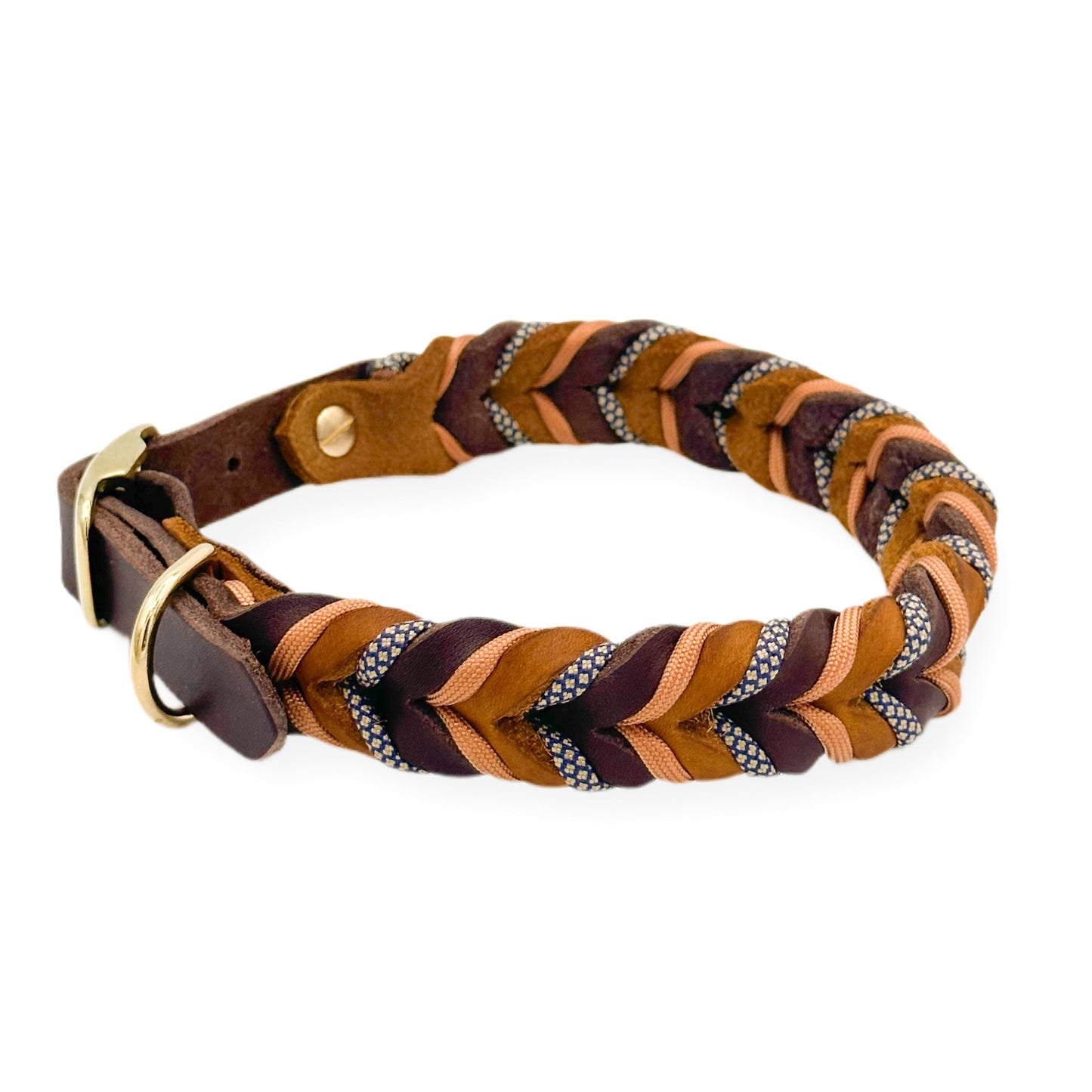 Leder Halsband Braided+ Cookie