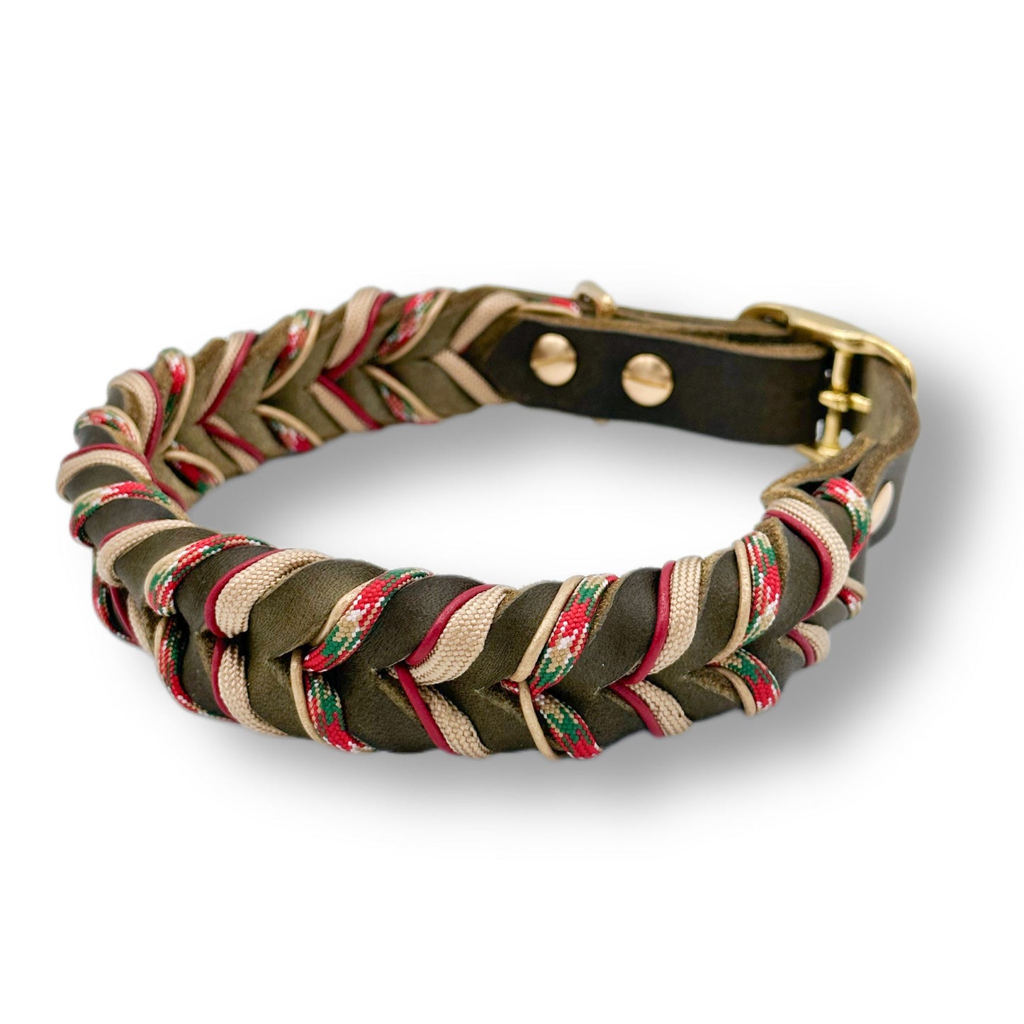 Leder Halsband Braided+ Claus