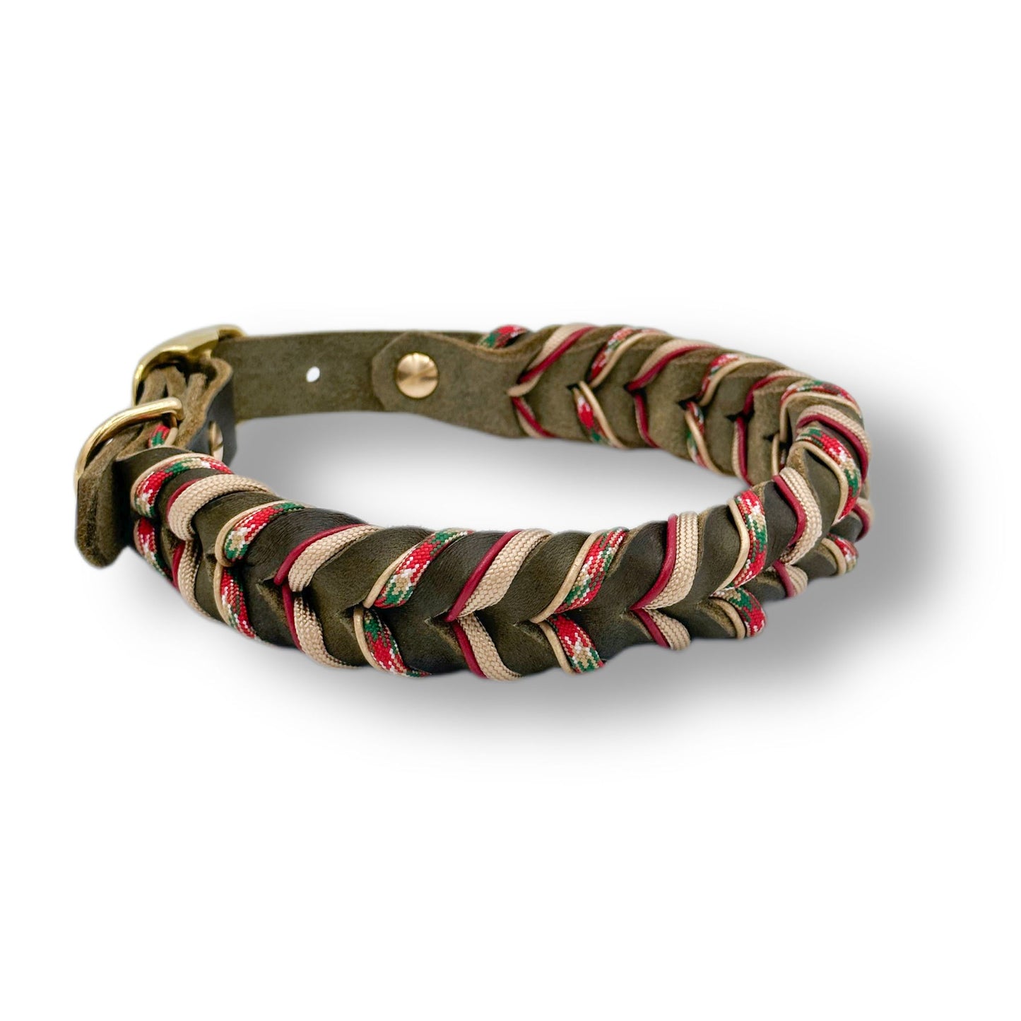 Leder Halsband Braided+ Claus