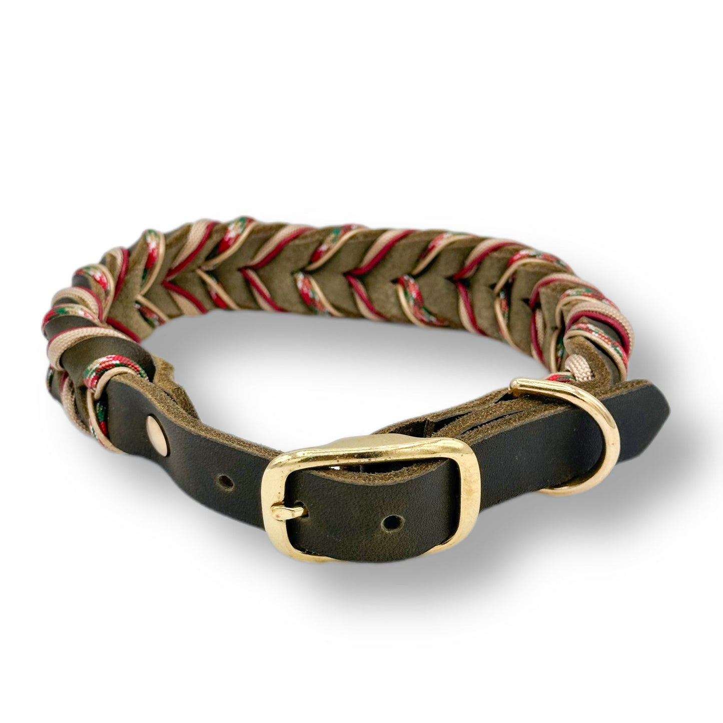 Leder Halsband Braided+ Claus