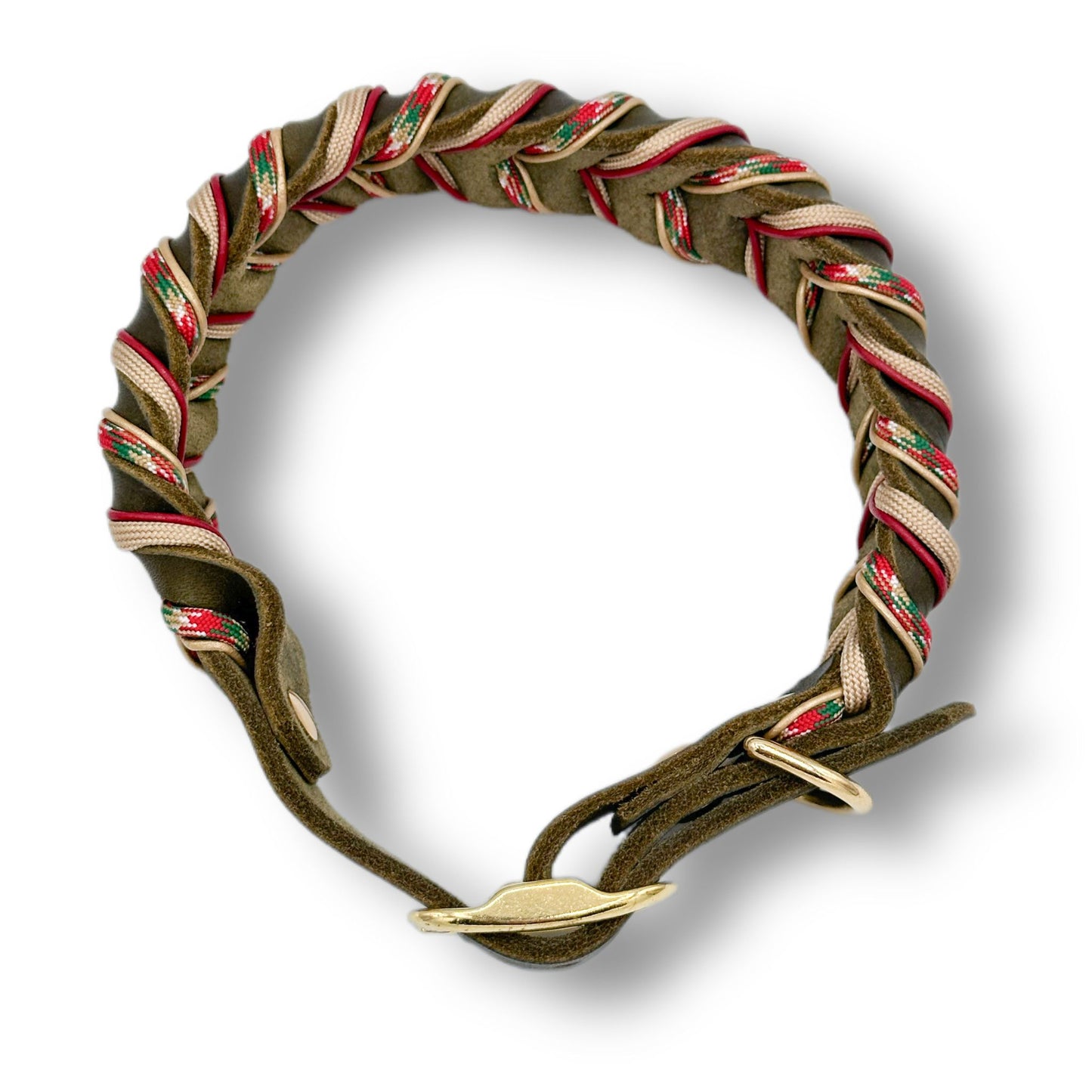 Leder Halsband Braided+ Claus
