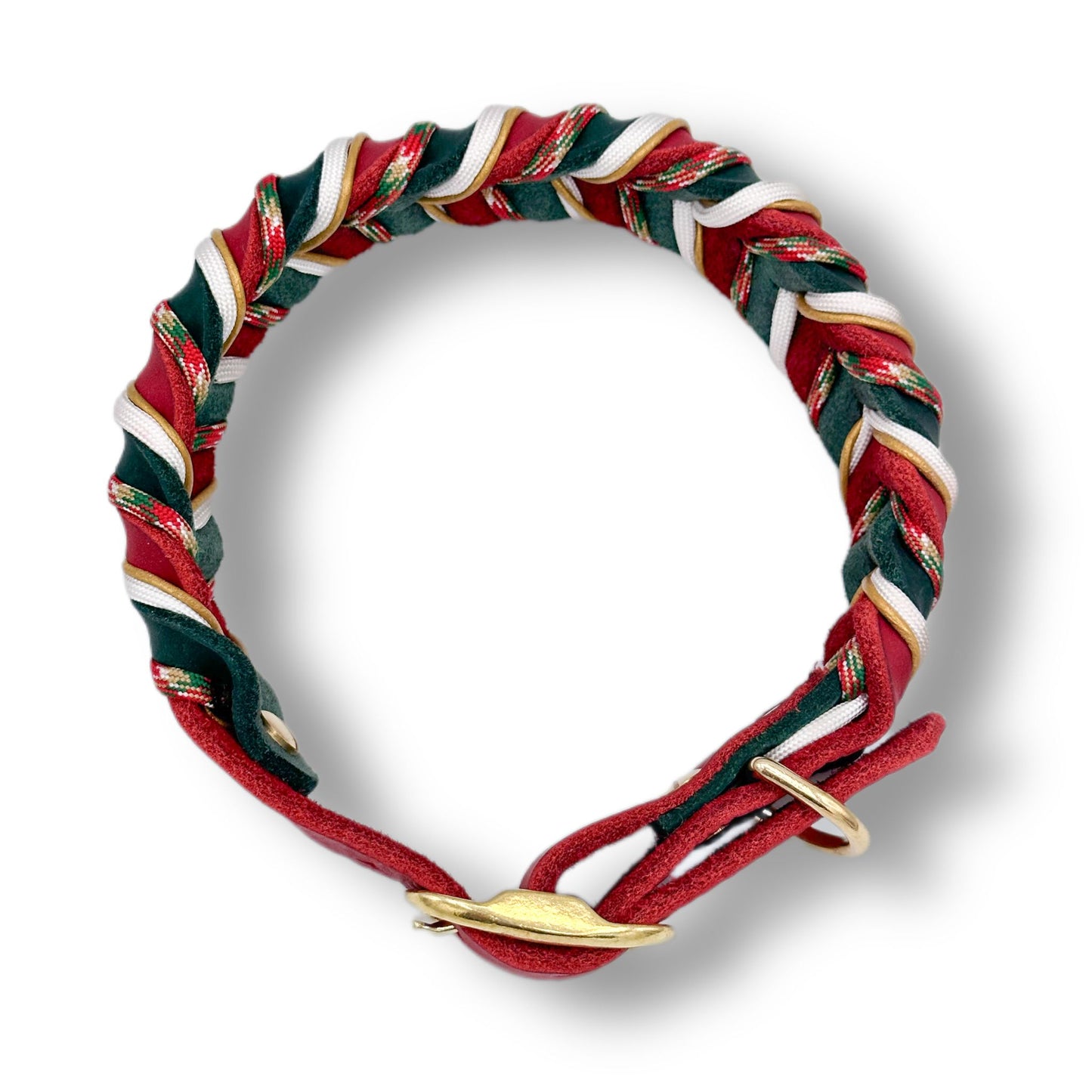 Leder Halsband Braided+ Santa