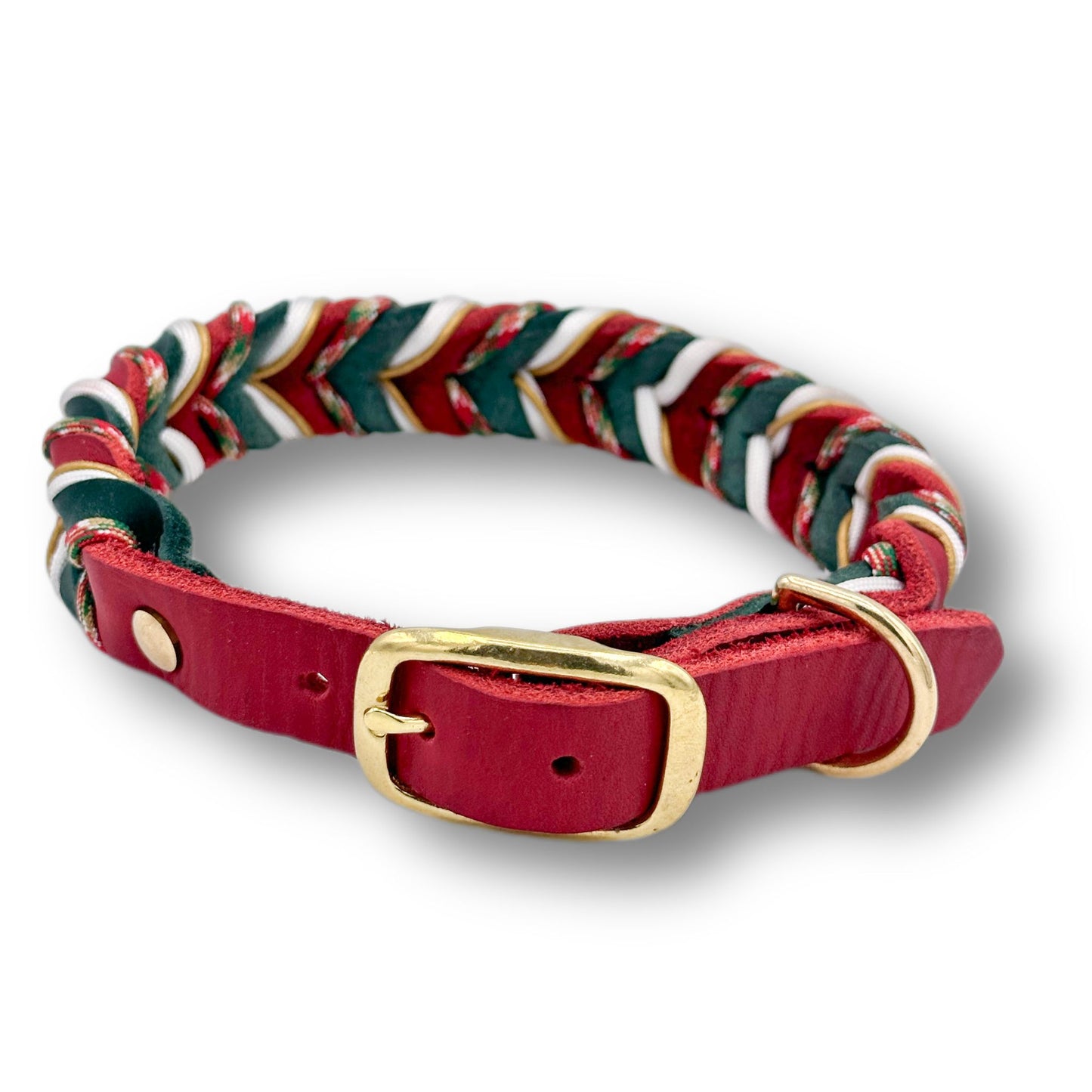 Leder Halsband Braided+ Santa