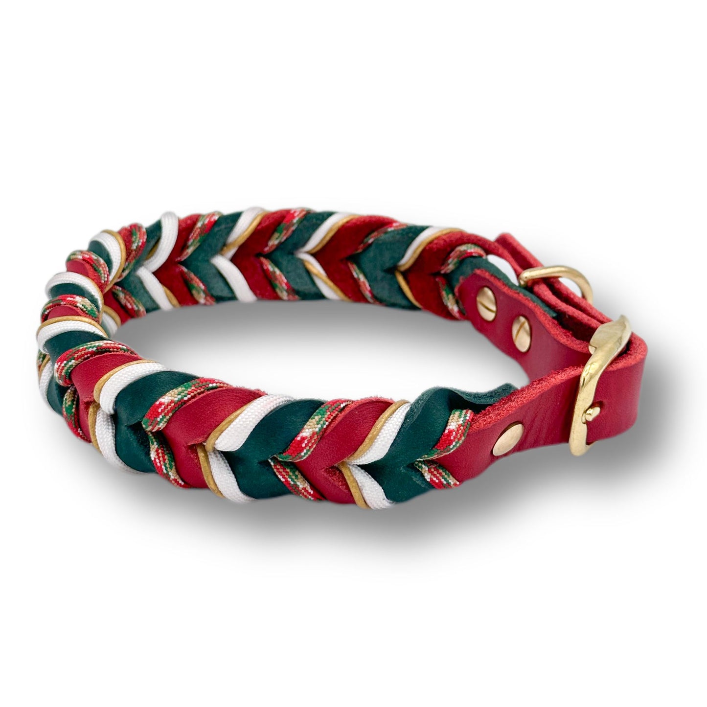 Leder Halsband Braided+ Santa