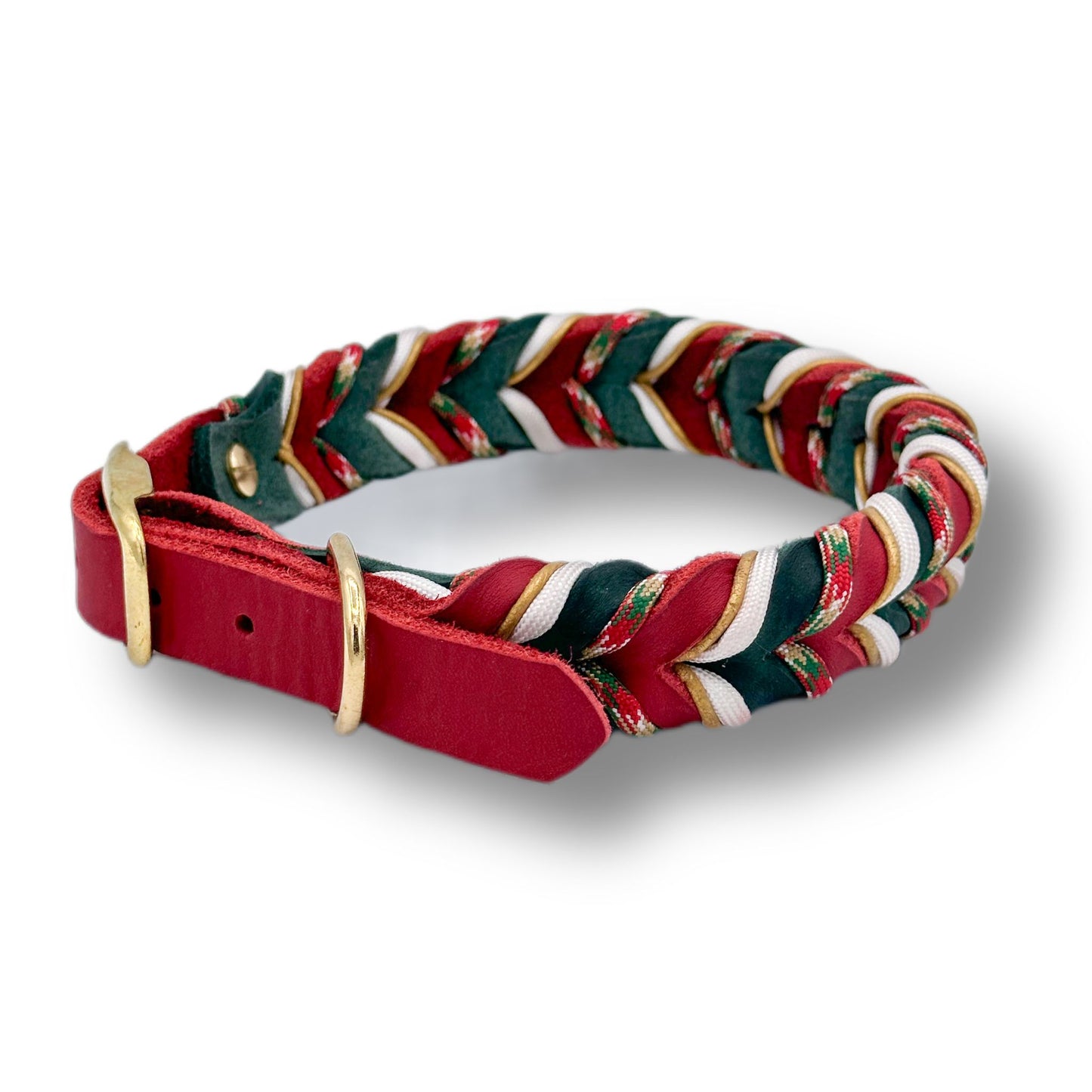 Leder Halsband Braided+ Santa