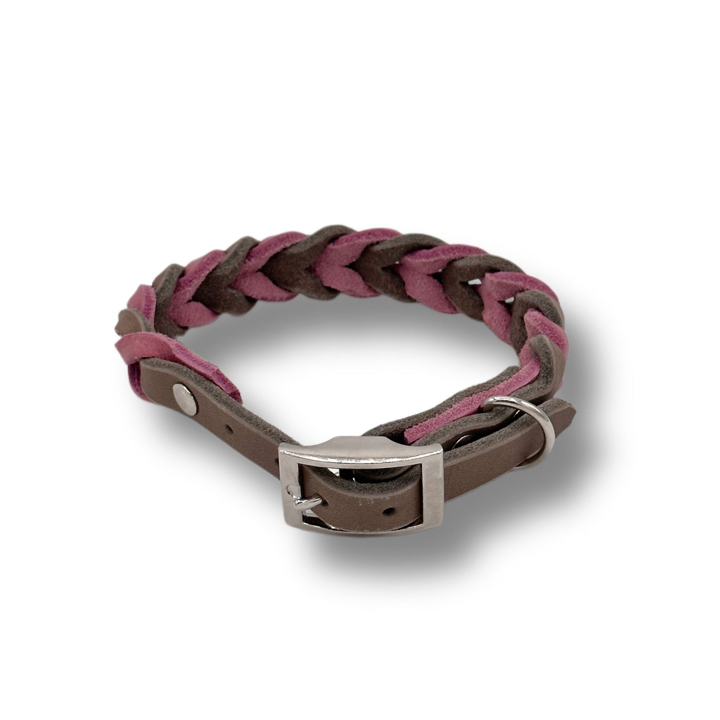Leder Halsband Braided Mud x Rosé