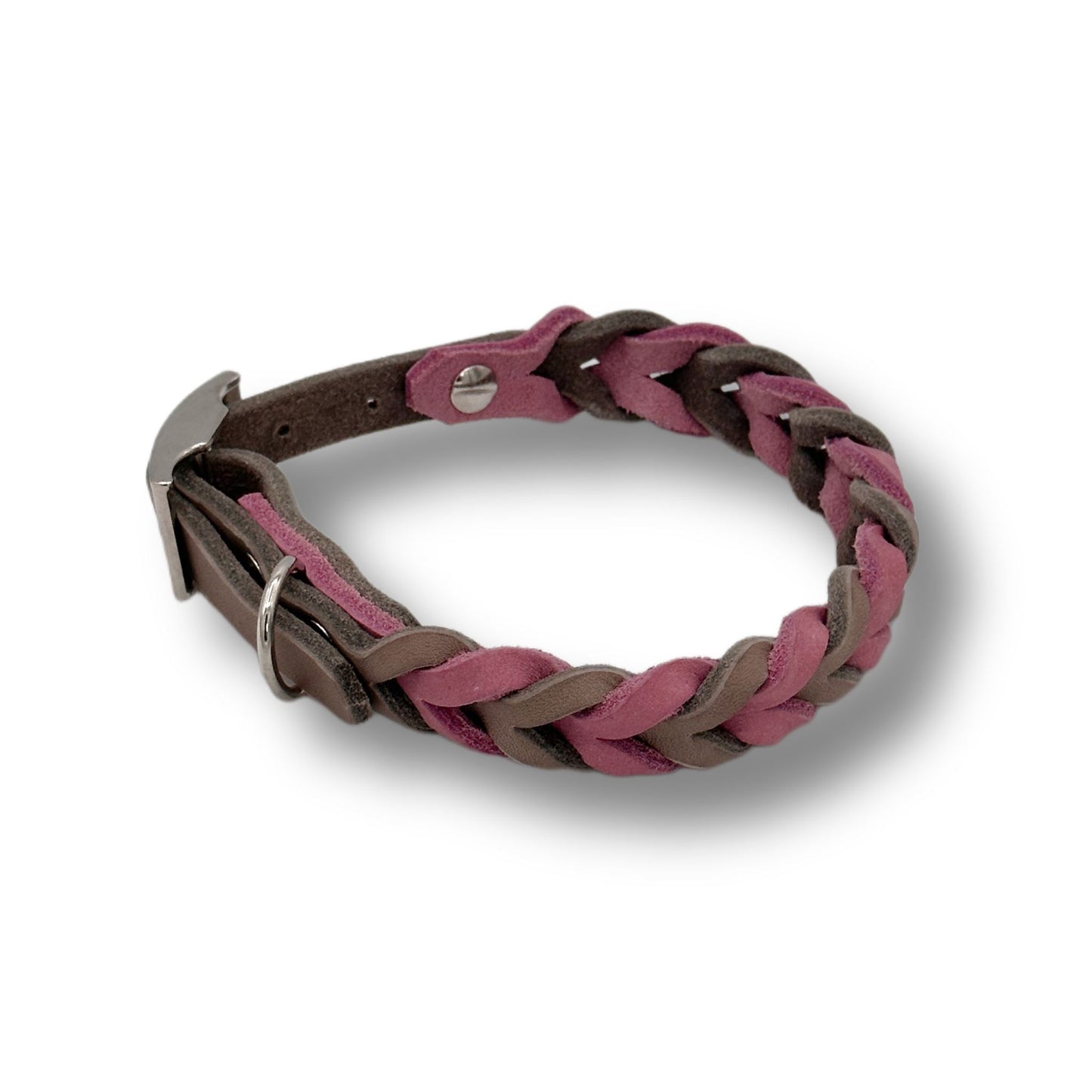 Leder Halsband Braided Mud x Rosé