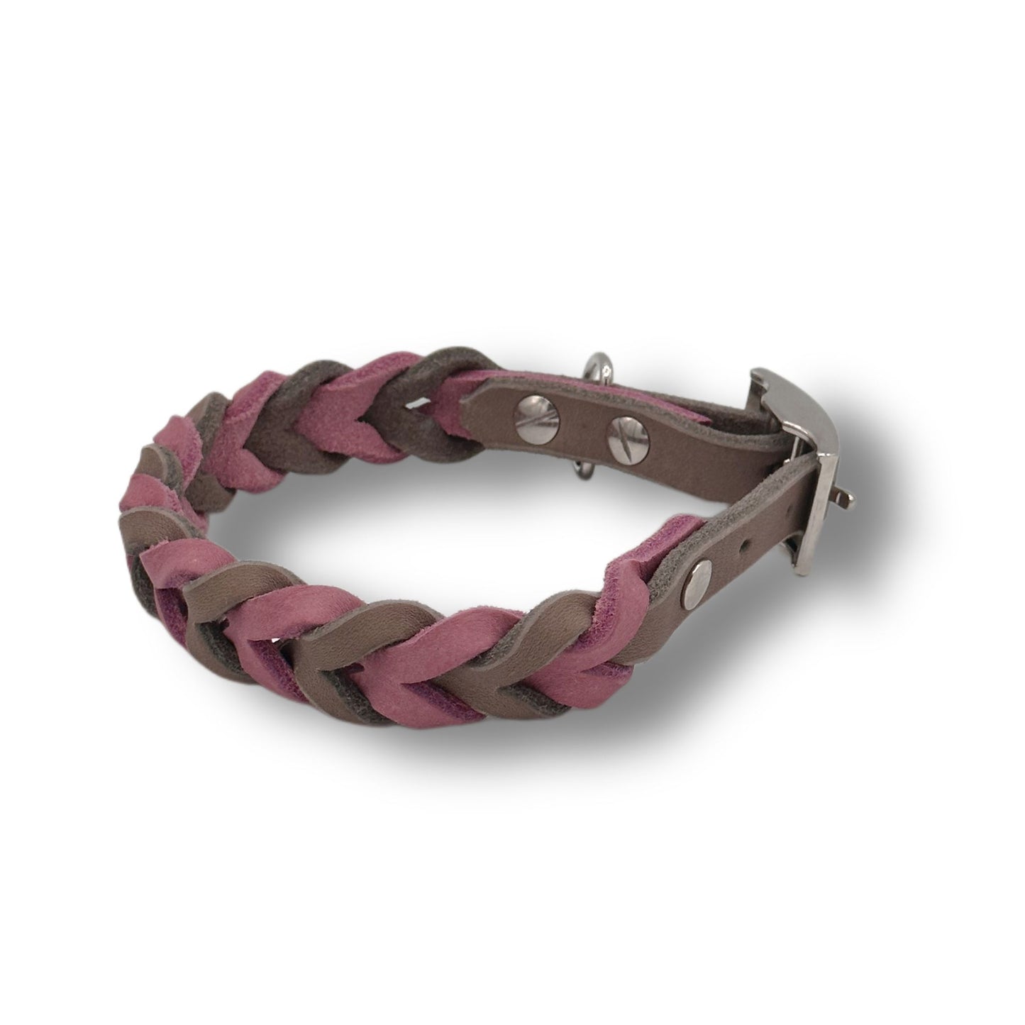 Leder Halsband Braided Mud x Rosé