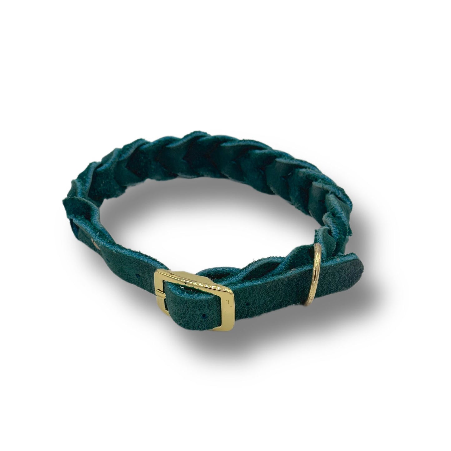 Leder Halsband Braided Sea Green