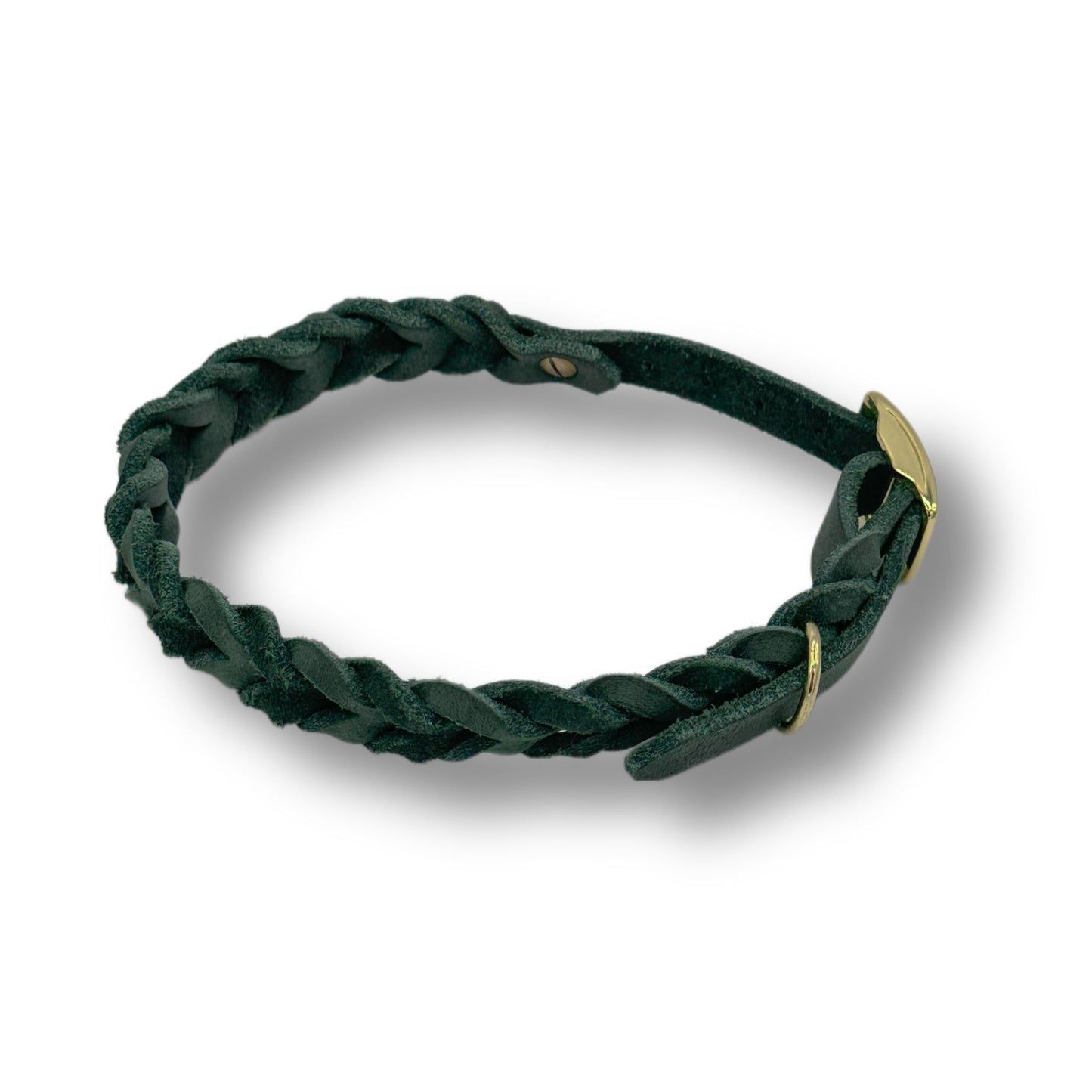 Leder Halsband Braided Sea Green