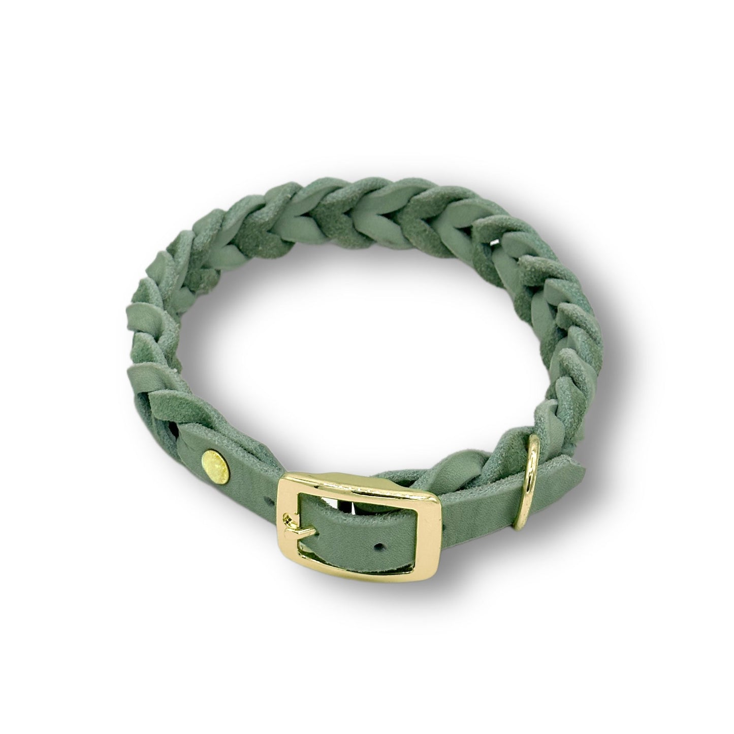 Leder Halsband Braided Mint