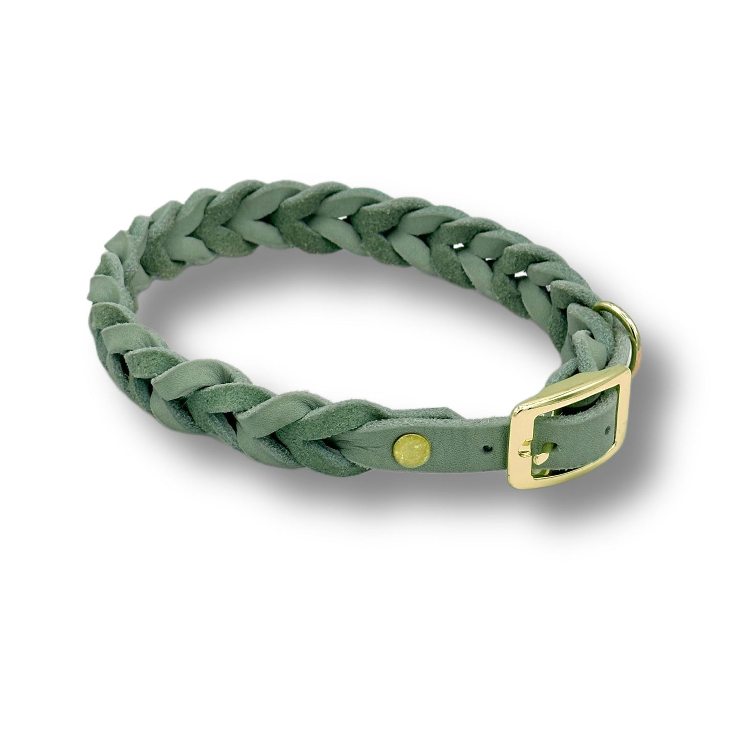 Leder Halsband Braided Mint