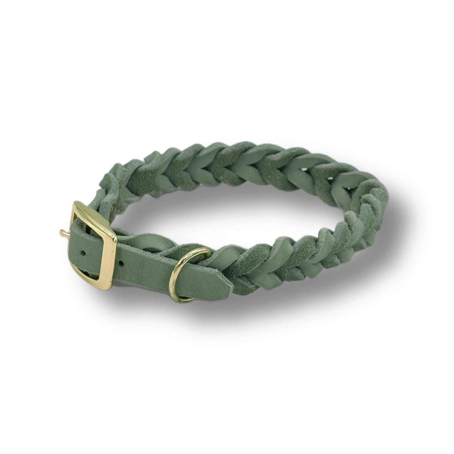 Leder Halsband Braided Mint