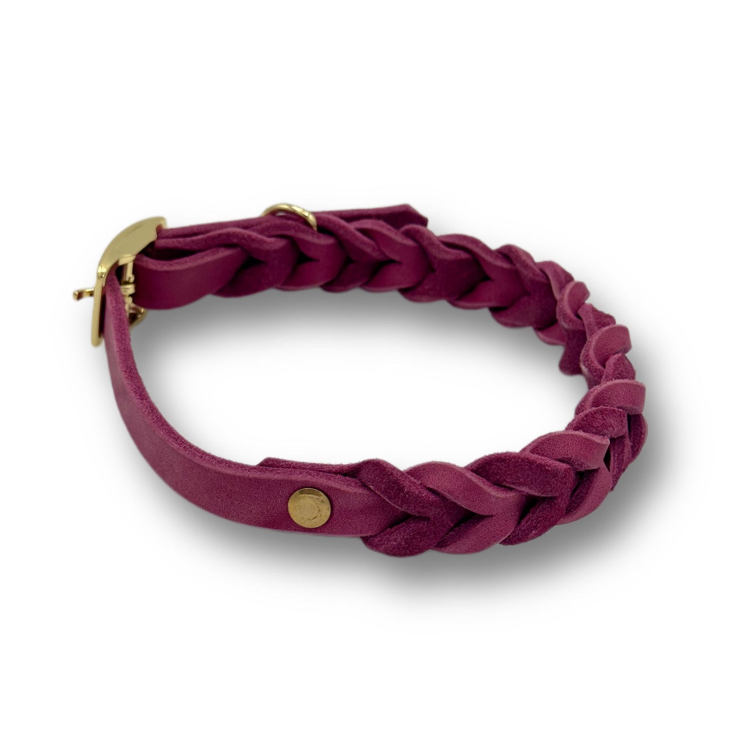 Leder Halsband Braided Berry