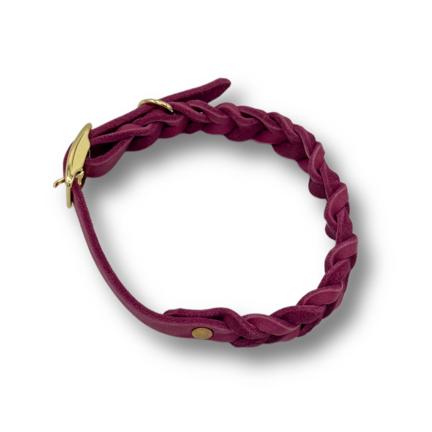 Leder Halsband Braided Berry