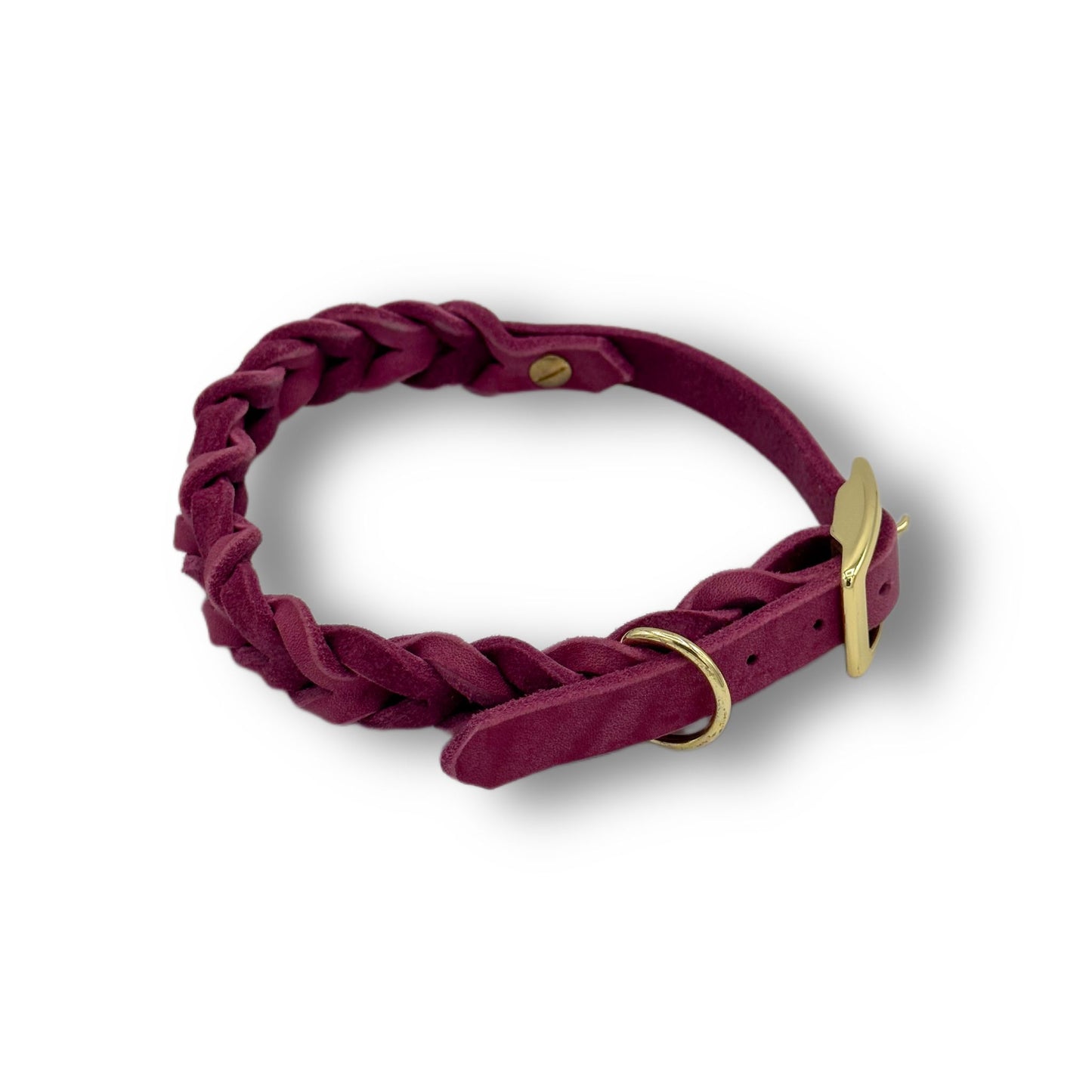 Leder Halsband Braided Berry