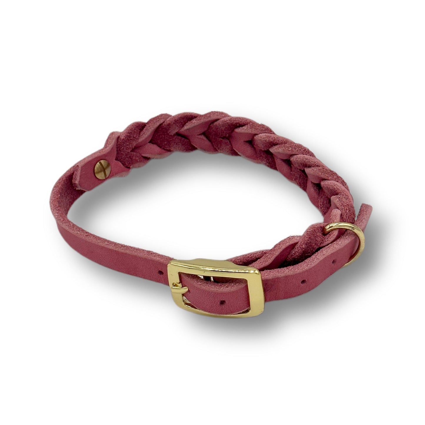 Leder Halsband Braided Rosé