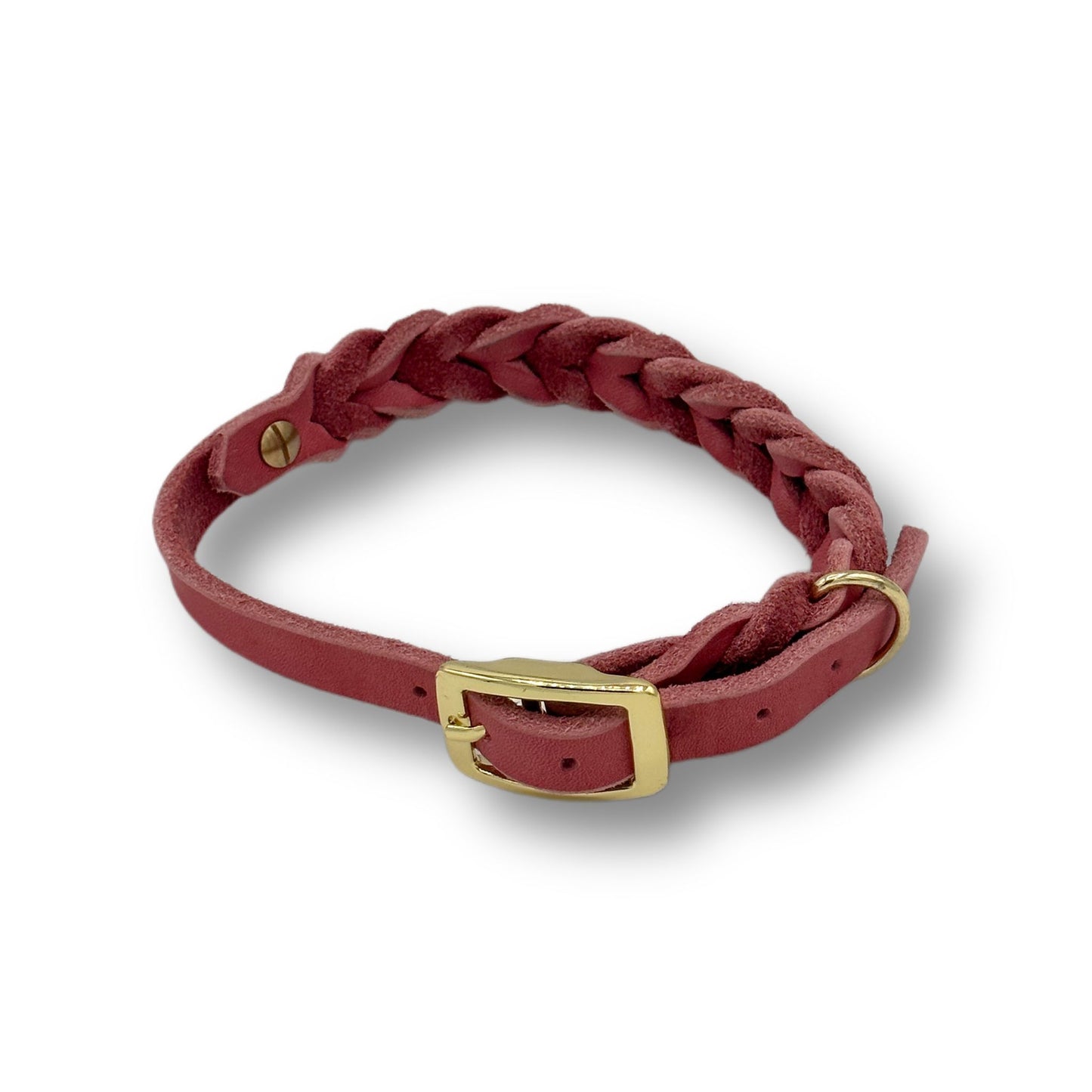 Leder Halsband Braided Rosé
