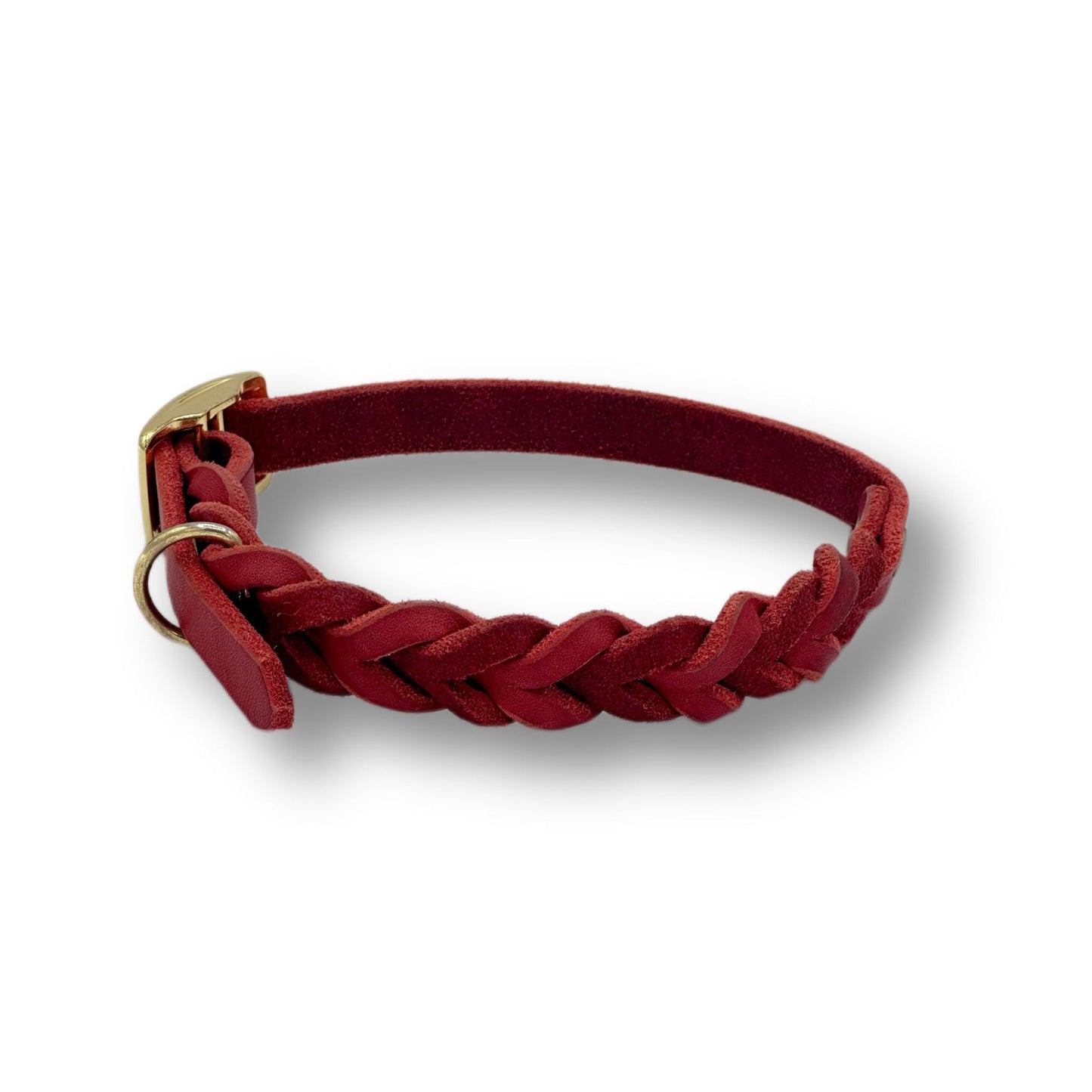 Leder Halsband Braided Red