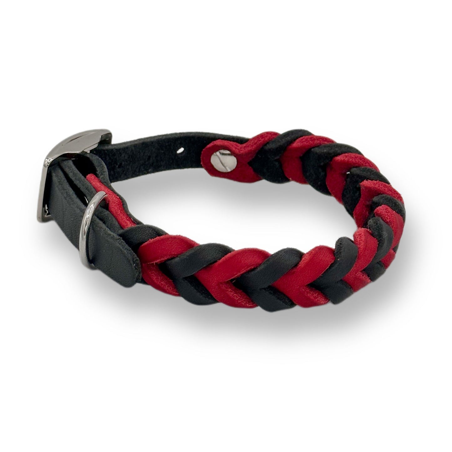 Leder Halsband Braided Heart