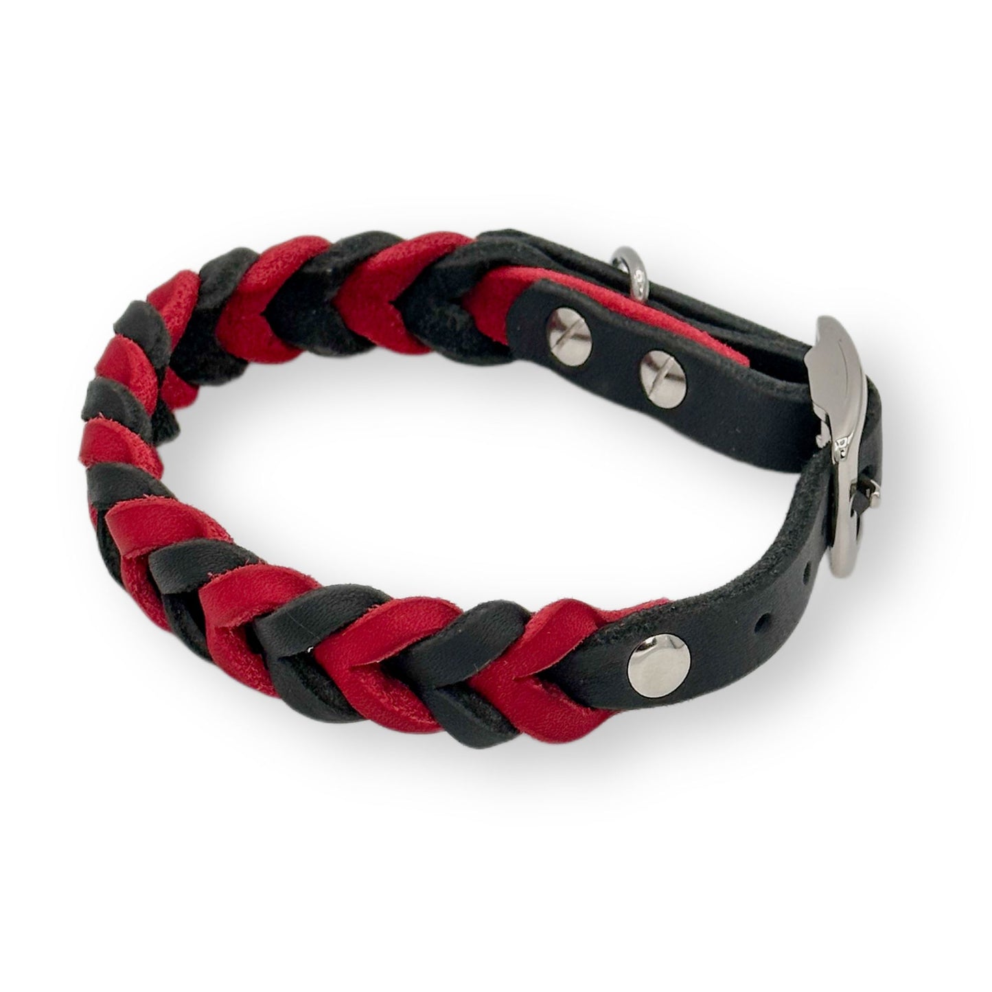 Leder Halsband Braided Heart