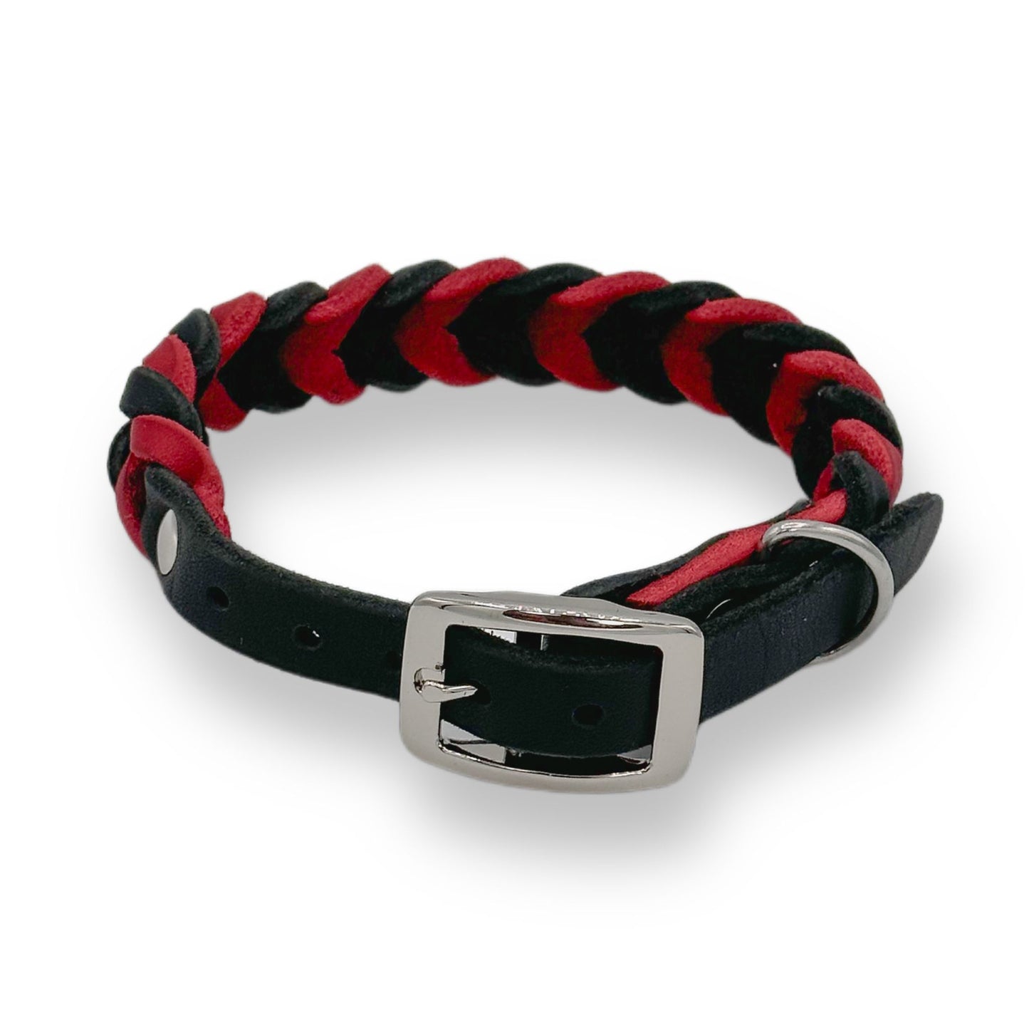 Leder Halsband Braided Heart